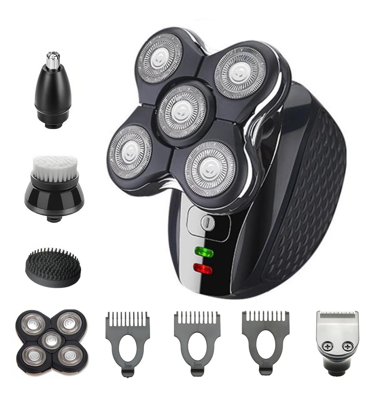 Skull Shavers for Men - 5 in 1 Rechargeable Head Shaver Hair Clippers & More | Best Gift for Bald Men - Portable & Efficient (Black - Buy Online on GoSupps.com