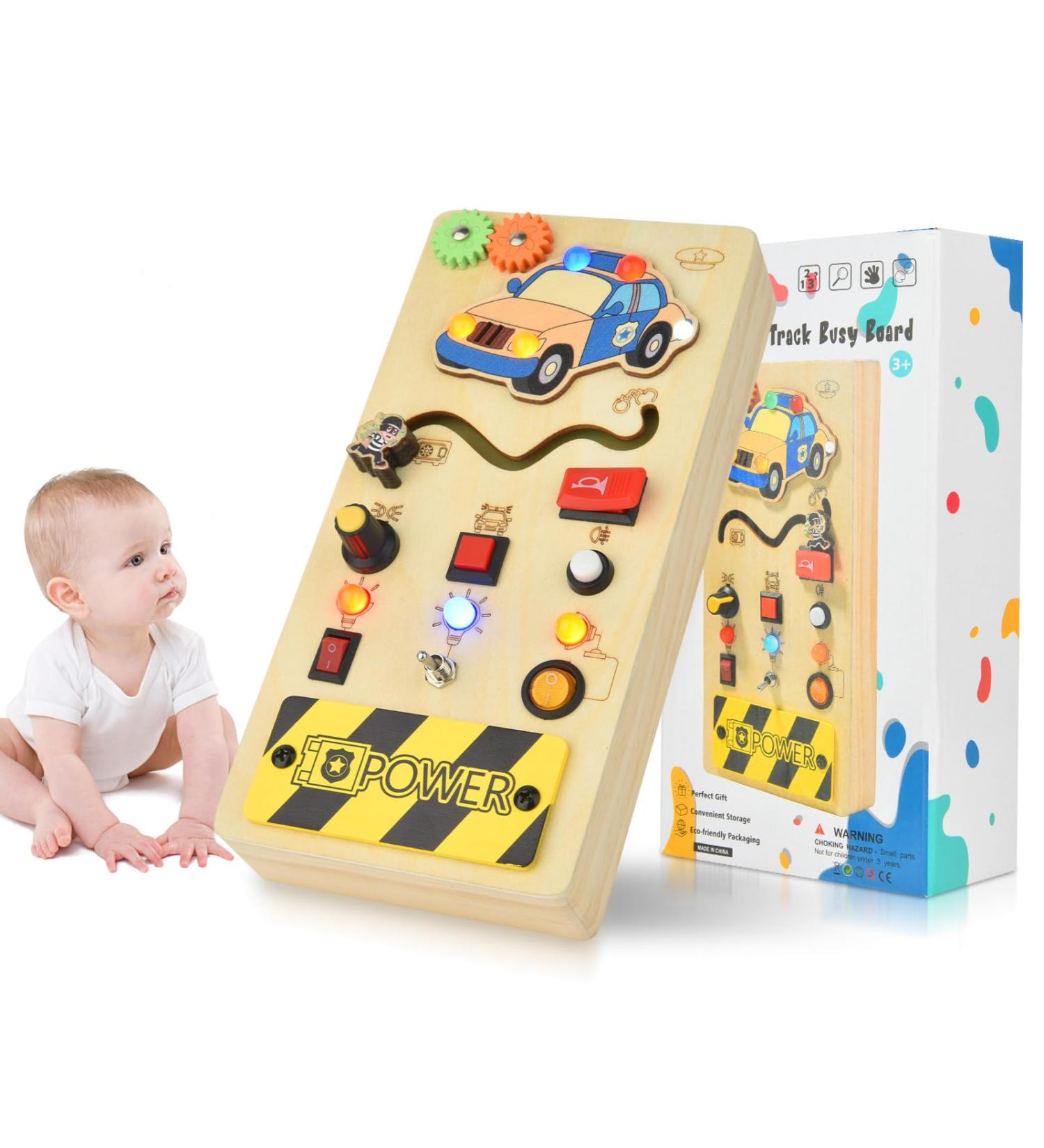 Montessori Busy Board for Babies & Toddlers | 8 Switches Activity Toy | Ideal Montessori Toys for 1-4 Years | International Shipping Available - Buy Online on GoSupps.com