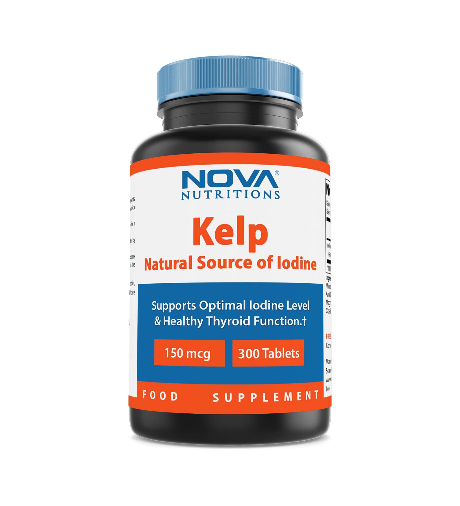 Nova Nutritions Kelp Supplement 150 mcg - 300 Tablets | Natural Iodine Source - Buy Online on GoSupps.com