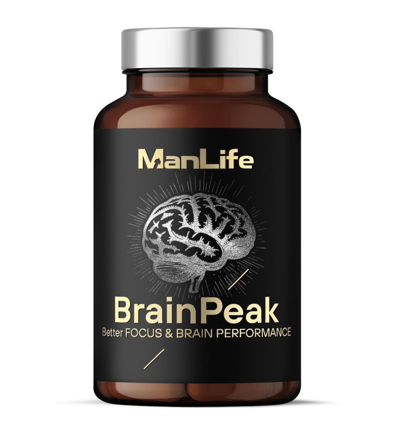 ManLife Lion s Mane + Ginkgo biloba + Gotu kola + Rhodiola + Guarana | 60 gels | BrainPeak ManLife - Buy Online on GoSupps.com