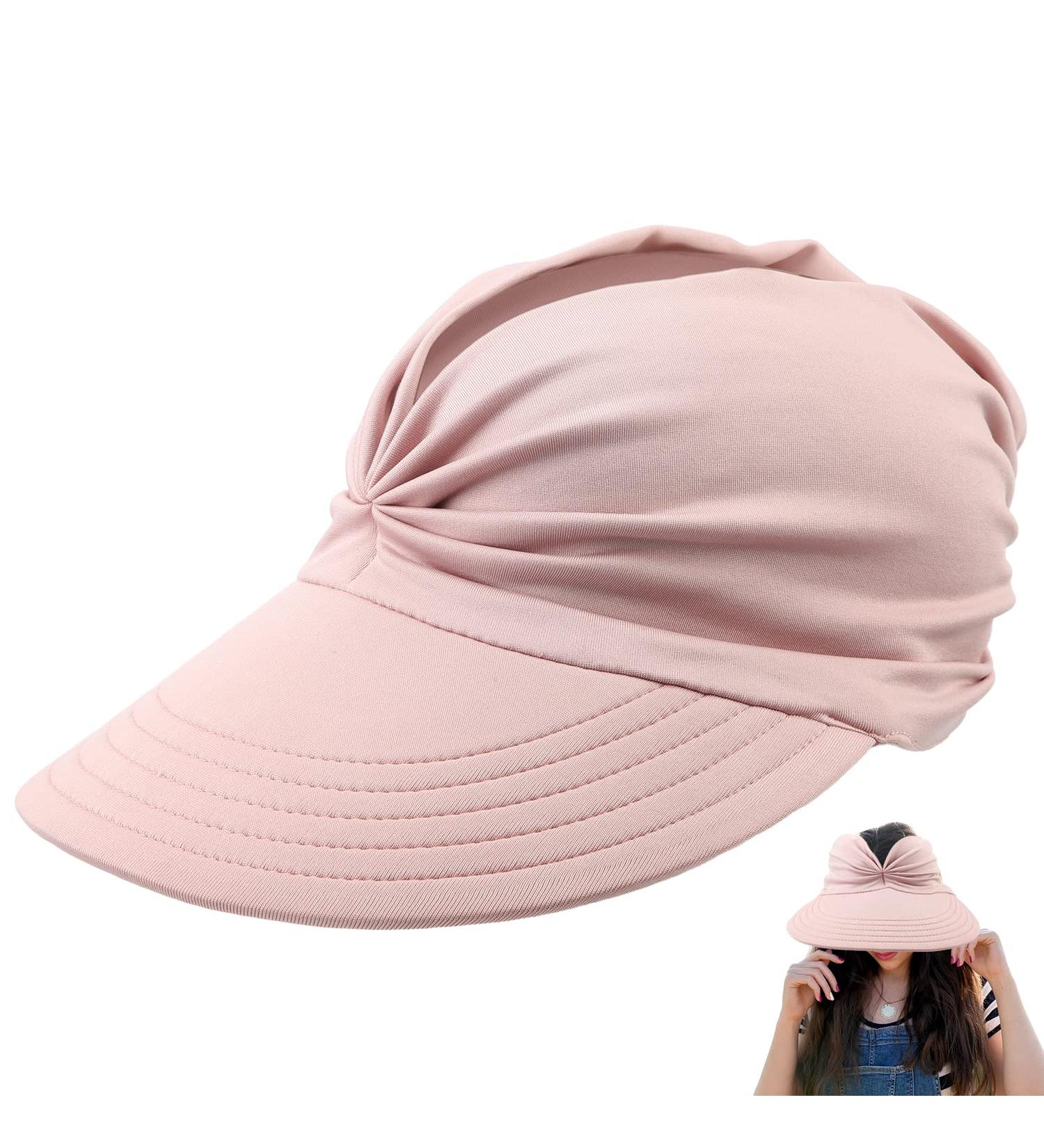 Foldable Pink Sun Visor Cap for Women | Summer Outdoor Sports & Beach Protection - Buy Online on GoSupps.com