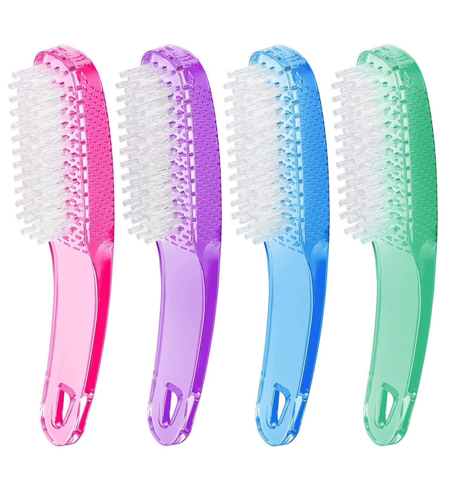4 Pcs Nail Cleaning Brushes Larbois Plastic Handle Scrubbing Brush Fingernail Brush with Soft Bristles Nail Manicure Dust Brush for Hand Toes Nail Home Garden Salon use-Color 3 4pack-Color 3 - Buy Online on GoSupps.com
