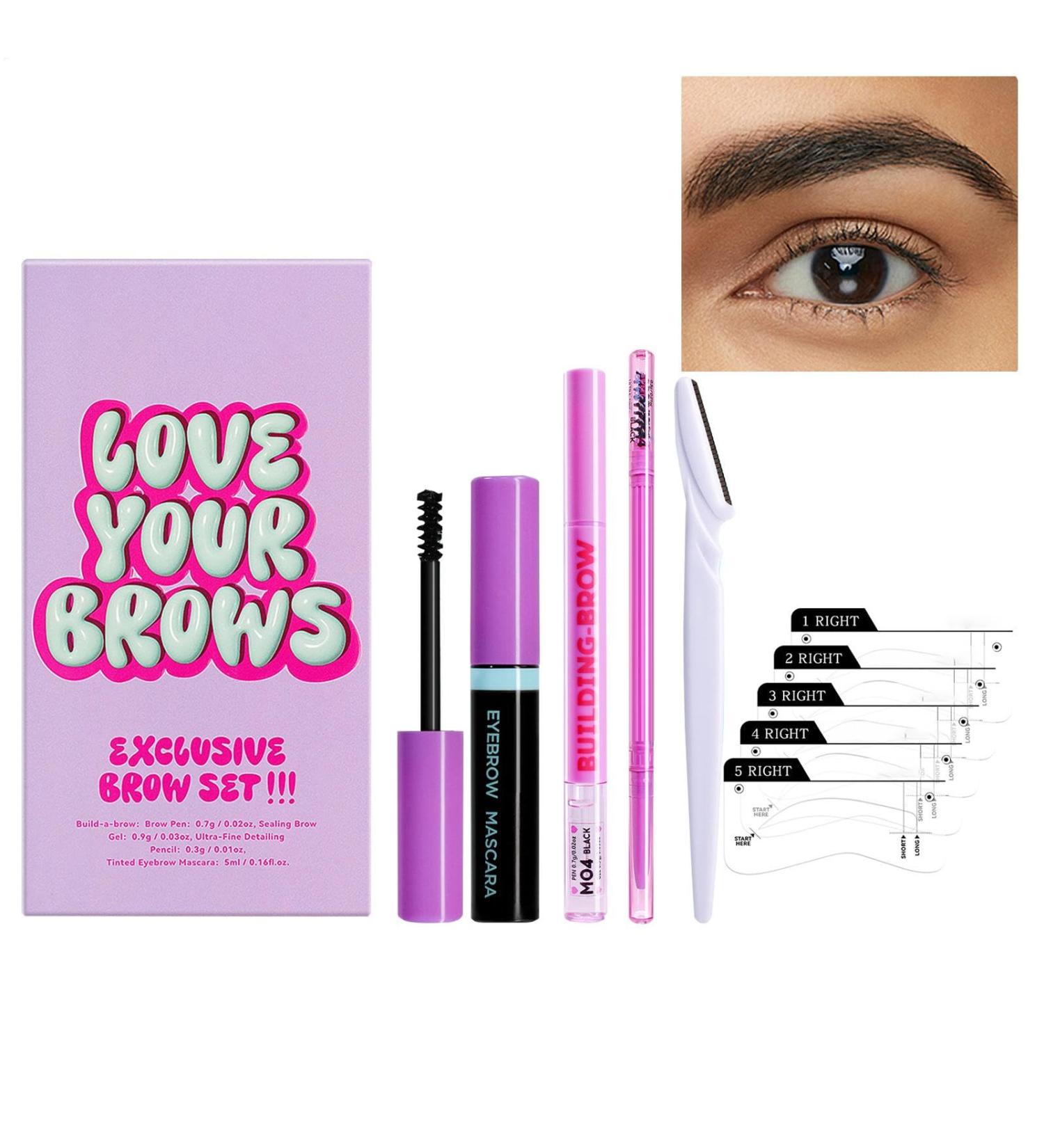  Fogukier Eyebrow makeup kit eyebrow pencil kit - Waterproof and shatterproof eye makeup makeup kit with eyebrow card mascara eyebrow cream trimmer - Buy Online on GoSupps.com