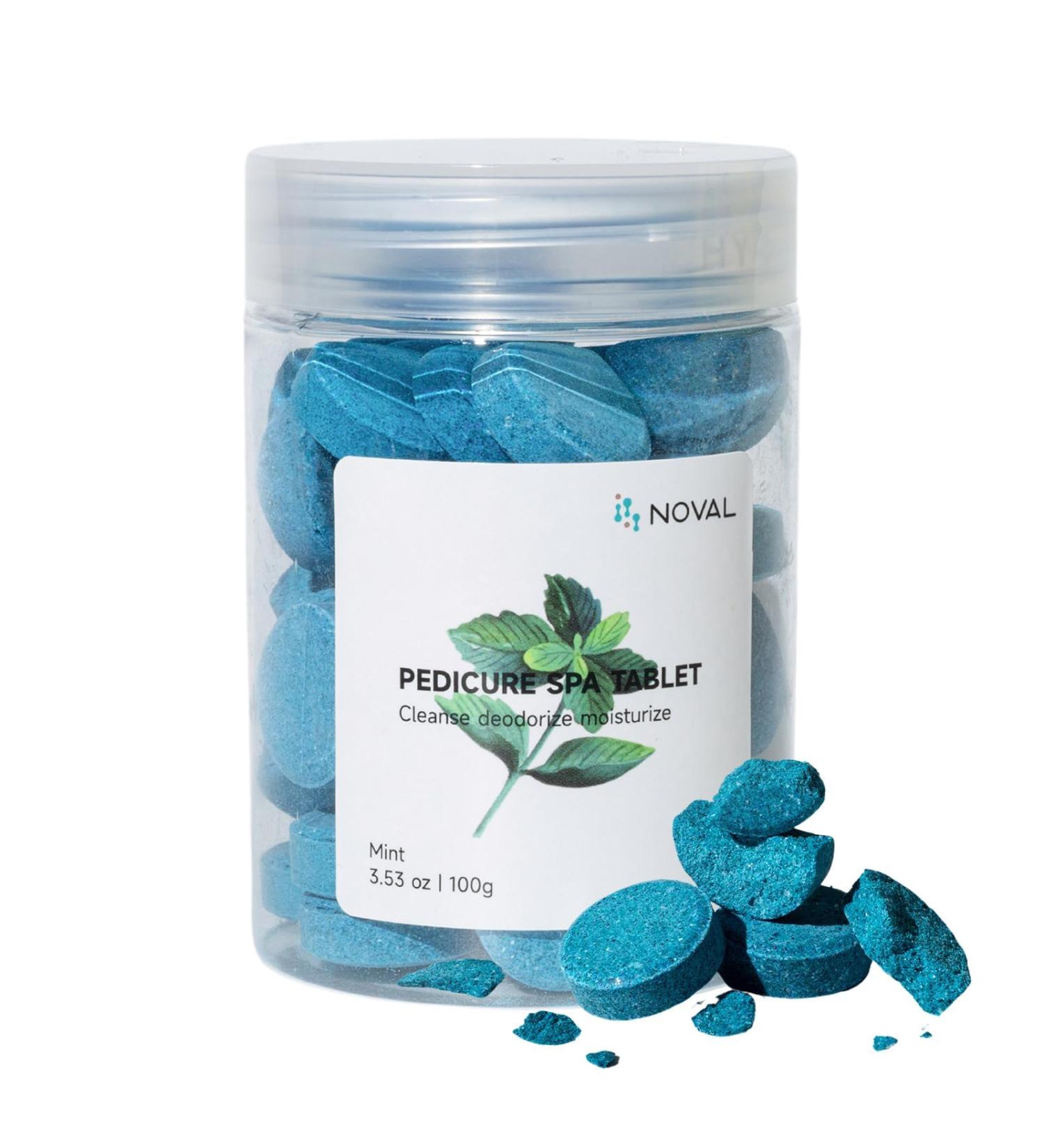 Buy NOVAL Pedicure Supplies Spa Tablets - 100g Foot Bath Soak for Softening Skin Care (Mint) - International Shipping Available - Buy Online on GoSupps.com