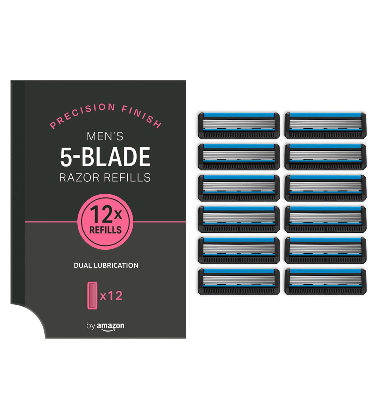 Amazon Men 5 Blade Razor Replacement Cartridge (12 Count) | Previously Solimo | 12 Refills - Buy Online on GoSupps.com
