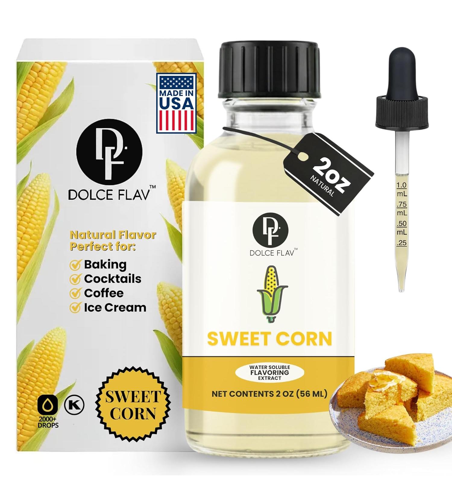 Dolce Foglia Natural Sweet Corn Extract Soluble Multipurpose Flavoring Ideal for Baked Goods - 2 Oz - Buy Online on GoSupps.com