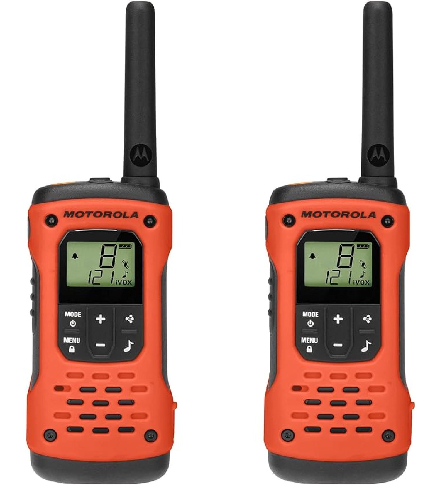 Motorola T605 H2O Talkabout 2-Pack Two-Way Radios - 22 Channel  35 Mile Range  Rechargeable  Emergency Preparedness  OrangeBlack - Buy Online on GoSupps.com