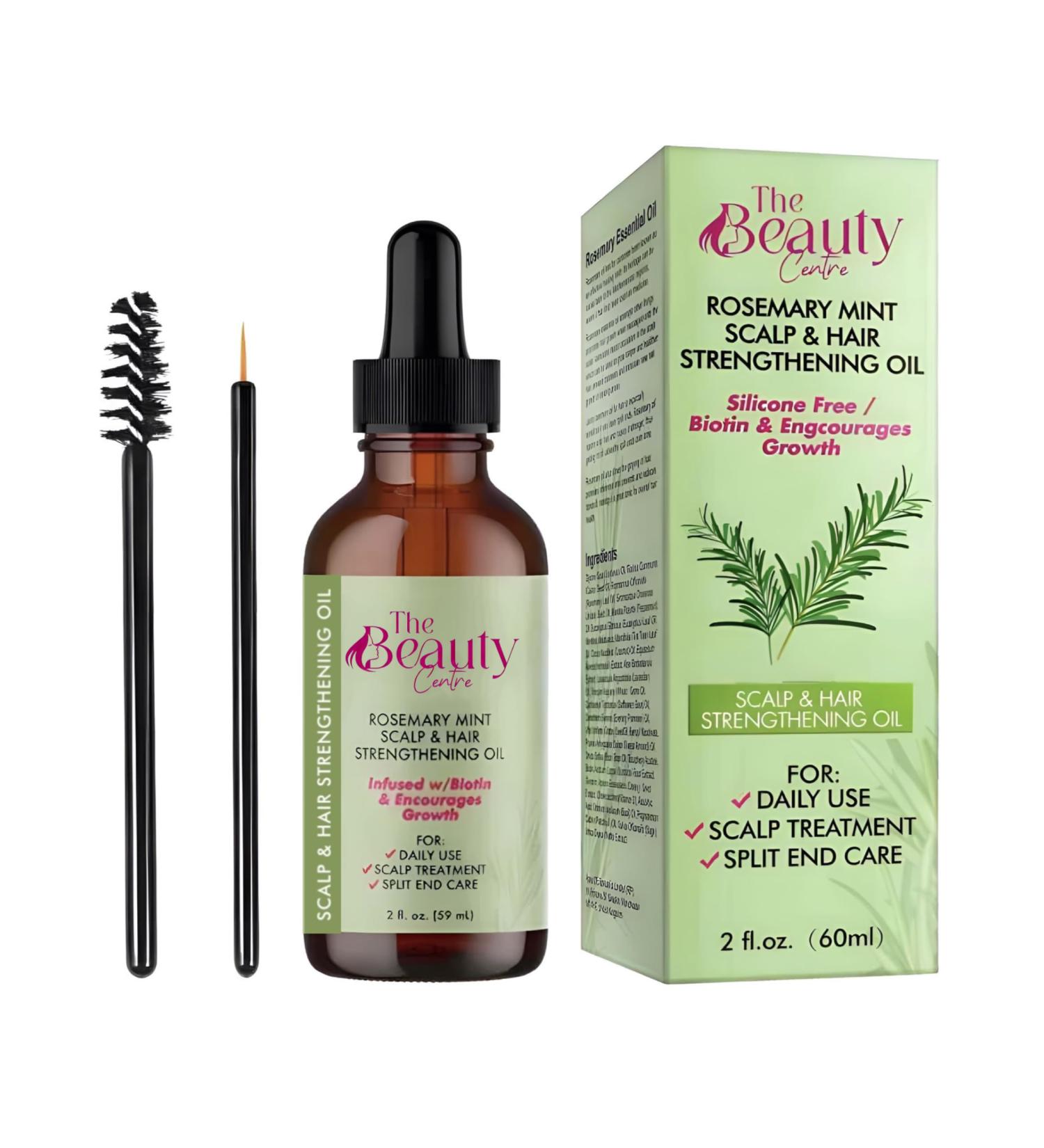 Hair and Scalp Rosemary Oil by The Beauty Centre | Strengthening & Nourishing Biotin Infused Oil | Natural Growth Serum For Eyebrow Hair Growth 100% Natural | For Damaged Hair | 2oz 60ml - Buy Online on GoSupps.com
