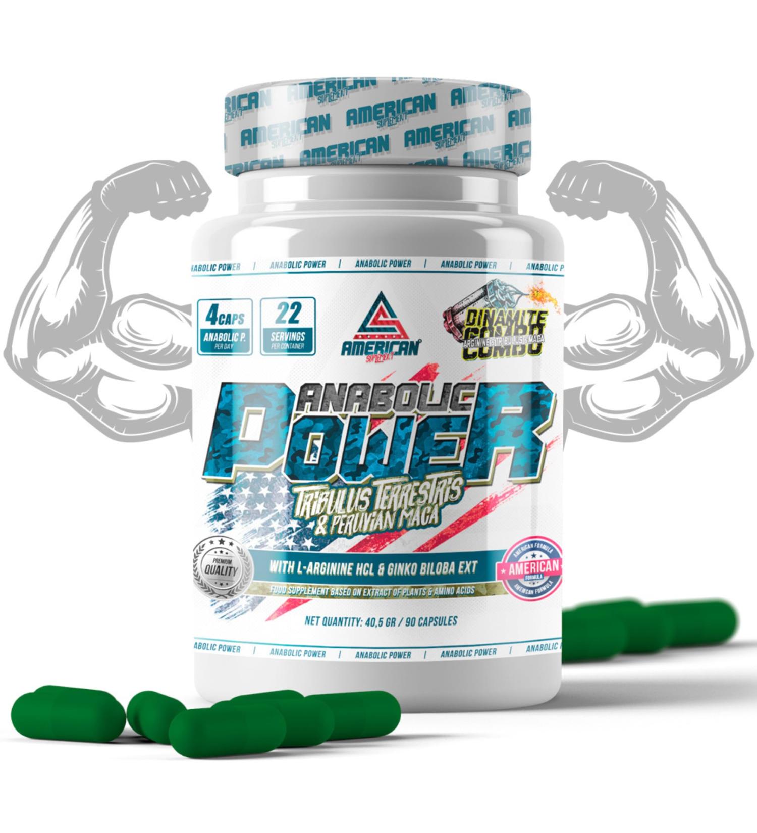 AS American Supplement | Anabolic Power | 90 Capsules | Neutral Flavor | Natural Anabolic | Helps Increase Muscle Mass | Enriched with Ginkgo Biloba - Buy Online on GoSupps.com