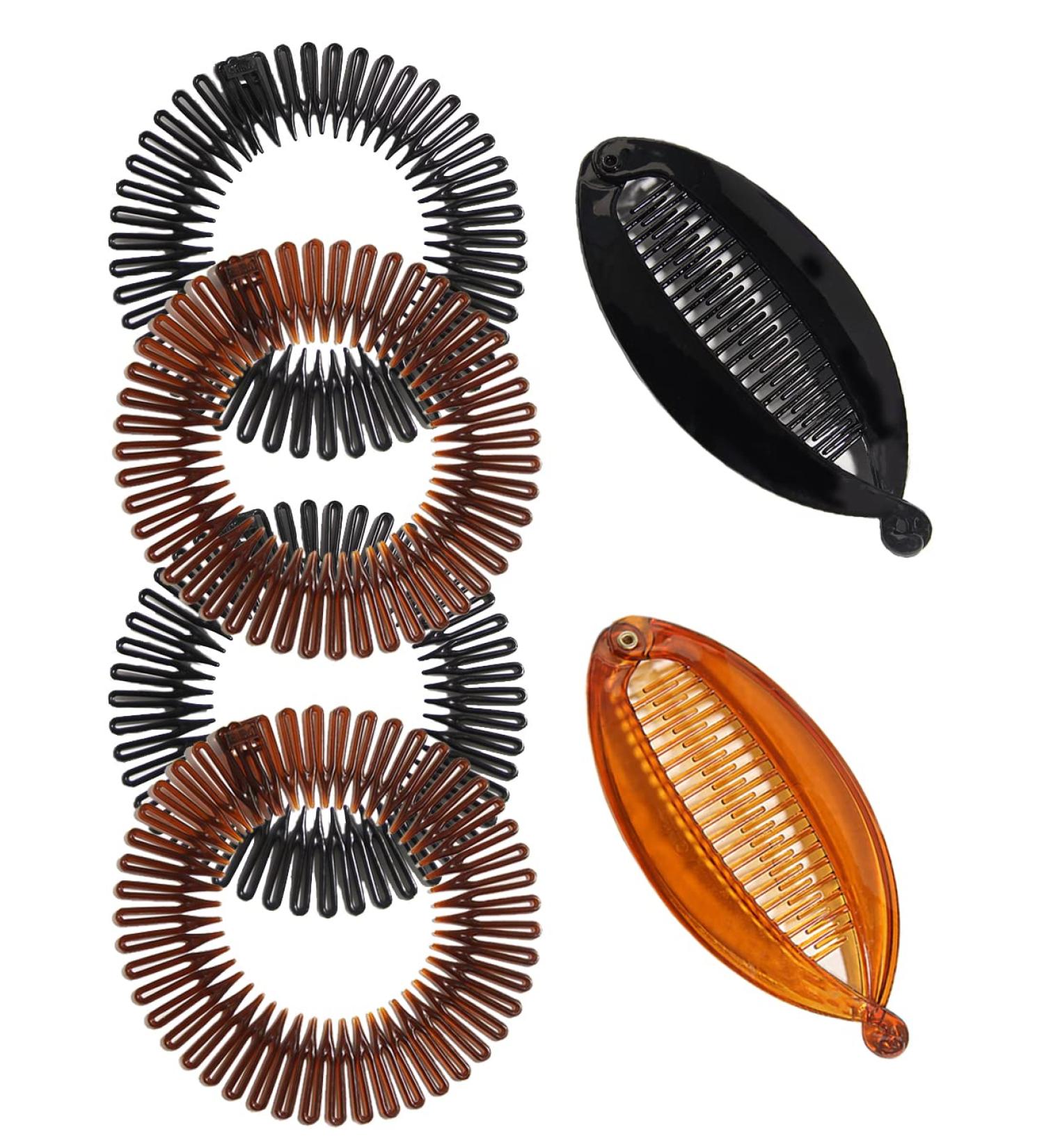 6-Piece Hair Accessory Bundle for Women and Girls - MixColor Hair Clips, Stretch Comb, and Headbands - Buy Online on GoSupps.com