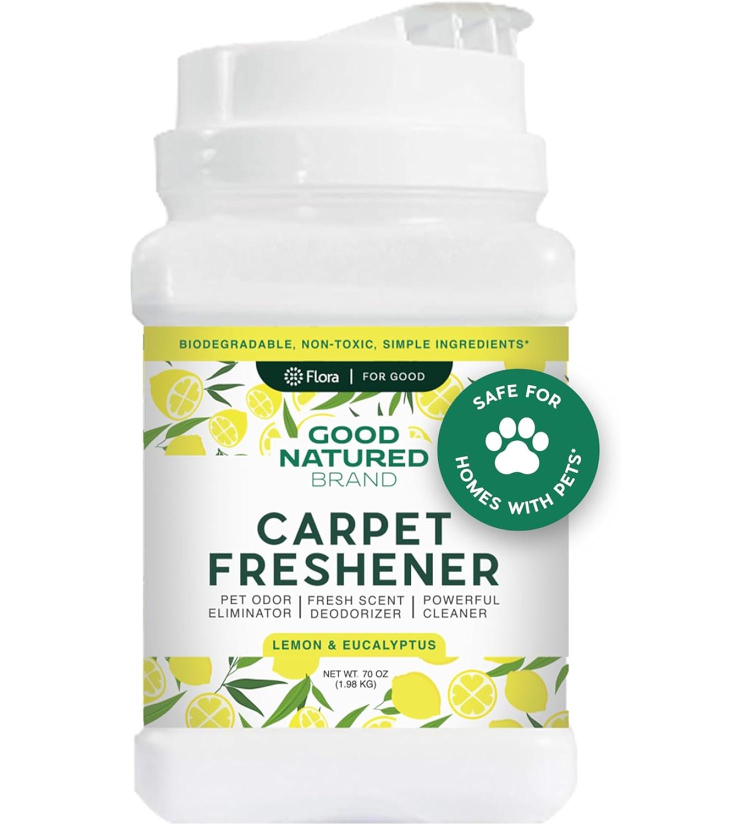 Good Natured Carpet Freshener & Deodorizer Powder Safe for Homes with Pets - Lemon & Eucalyptus - 70 Oz - Buy Online on GoSupps.com