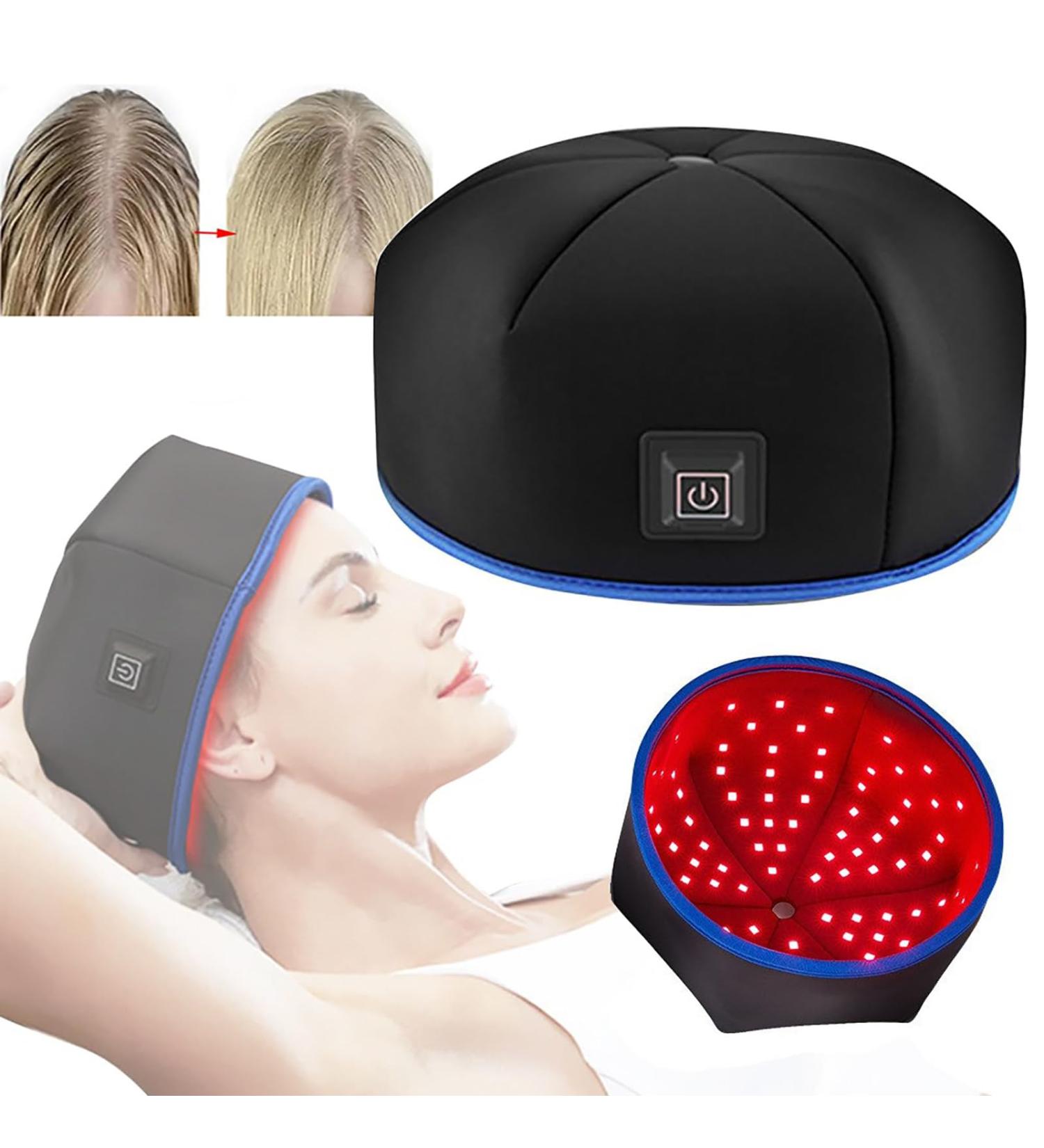 Bonnet De Repousse des Cheveux Lumi Re Rouge Bonnet De Repousse Rapide des Cheveux Double Longueur d'onde 660nm Et 850nm 3 Modes avec 120 LED pour La Perte De Cheveux Black Noir - Buy Online on GoSupps.com