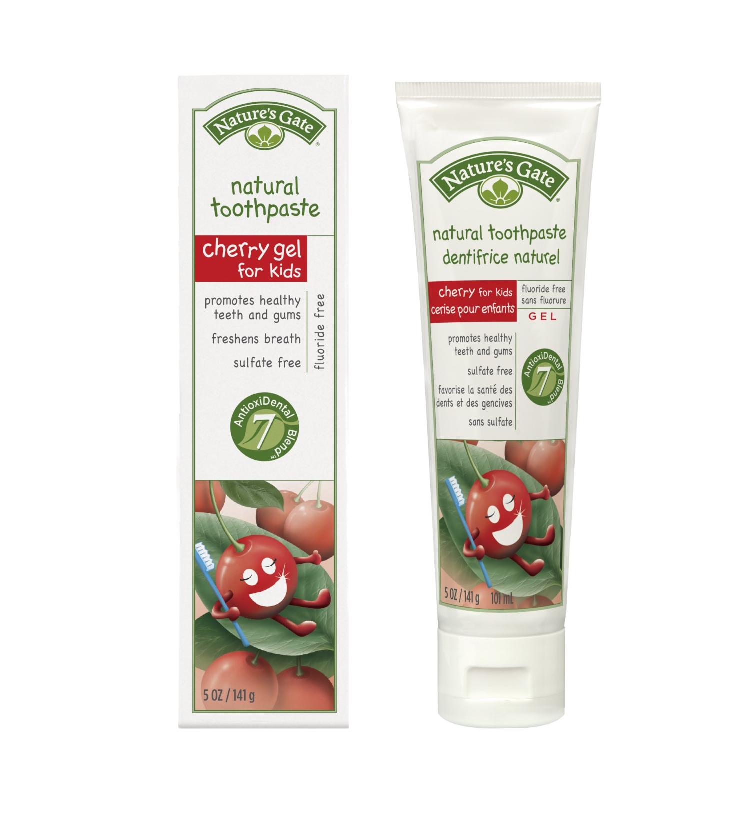 Nature's Gate Natural Toothpaste without Fluoride Cherry Gel 5 oz (141 g) (Pack of 4)
