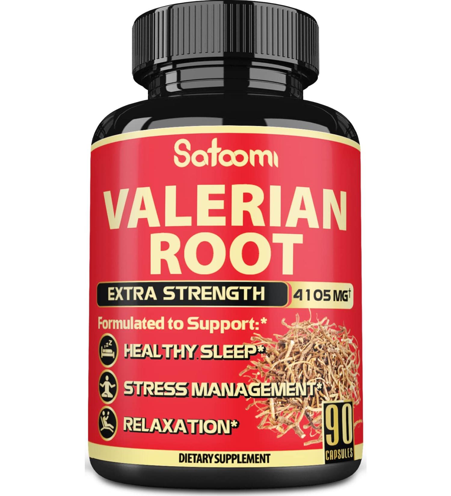 Valerian Root Extract Capsules - 4105mg, 90 Vegan Caps, 3-Month Supply - Natural Relaxation, Joyful Mood & Sleep Support - Buy Online on GoSupps.com