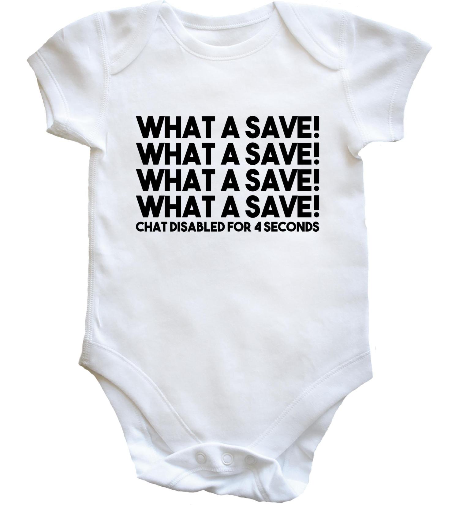 Hippowarehouse What a save What a save What a save What a save Chat disabled for 4 seconds baby vest bodysuit (short sleeve) boys girls