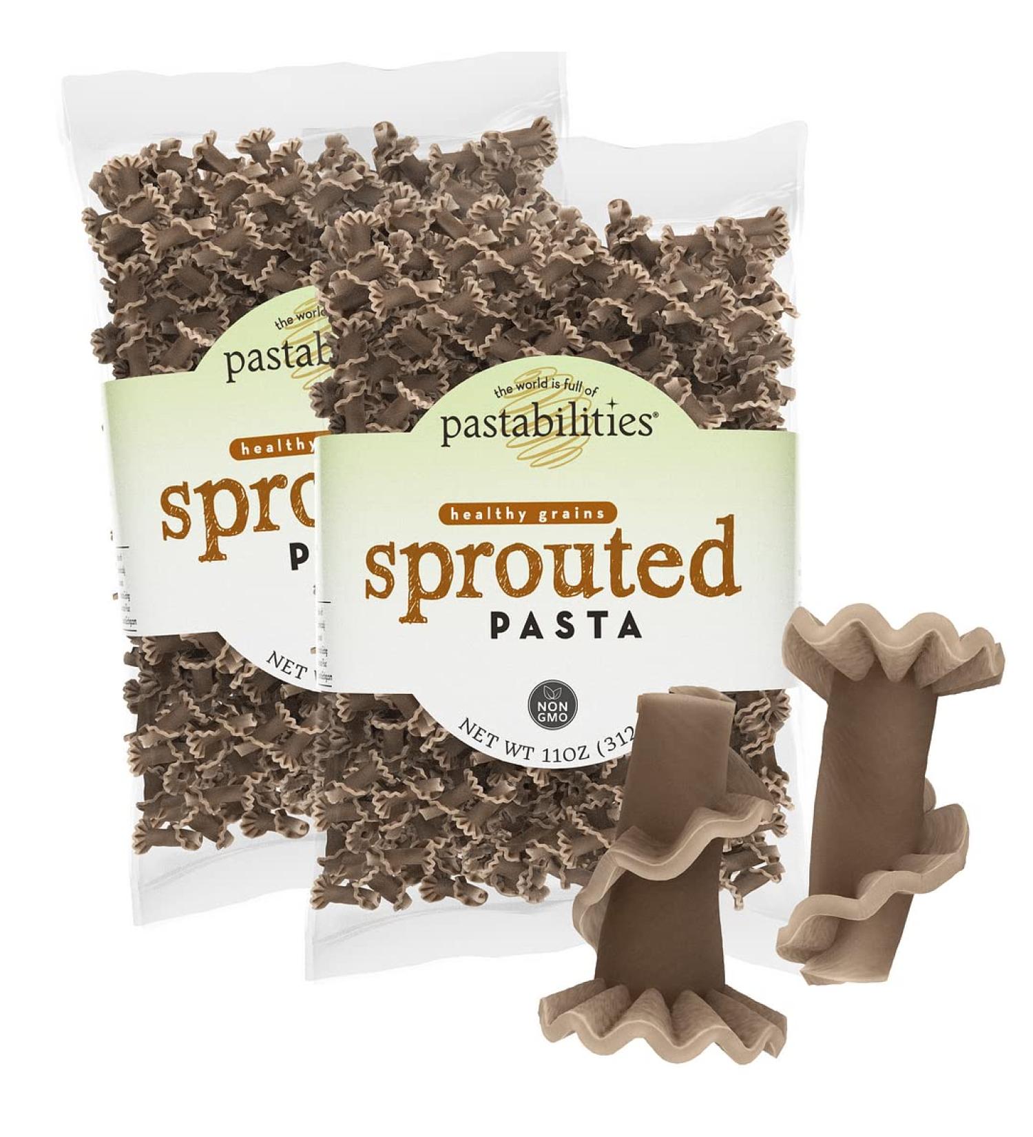 Pastabilities Sprouted Pasta 2 Pack - Non-GMO Ancient Whole Grain Flour Natural Pasta (11 oz) - Buy Online on GoSupps.com