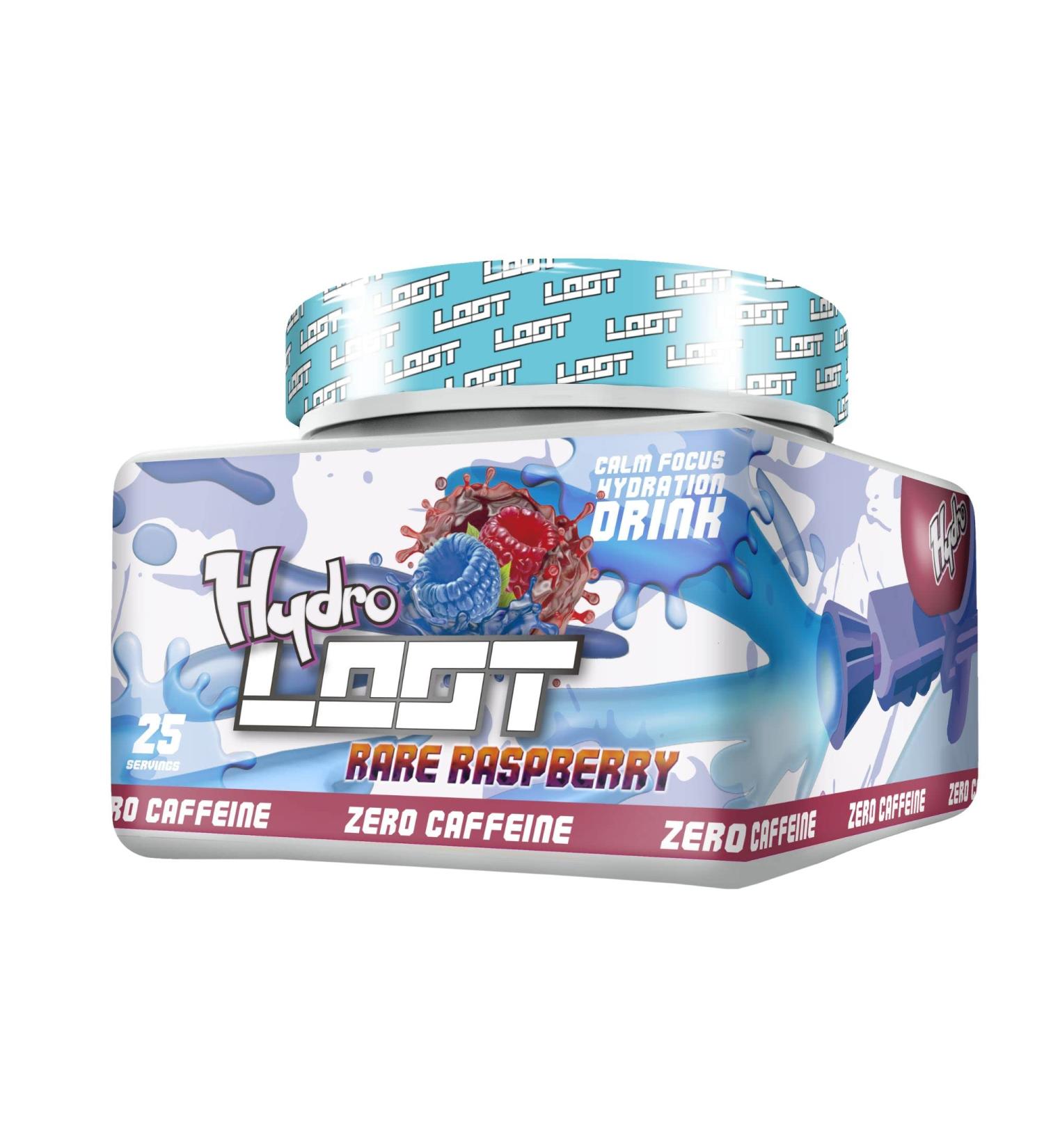 Hydro LOOT - Game Booster with Flow-State Formula | 25 Servings (150g) Without Caffeine | Hydration Drink with Vitamins and Plant Extracts | Gaming Booster (Rare Raspberry) Hydro LOOT Rare Raspberry - Buy Online on GoSupps.com