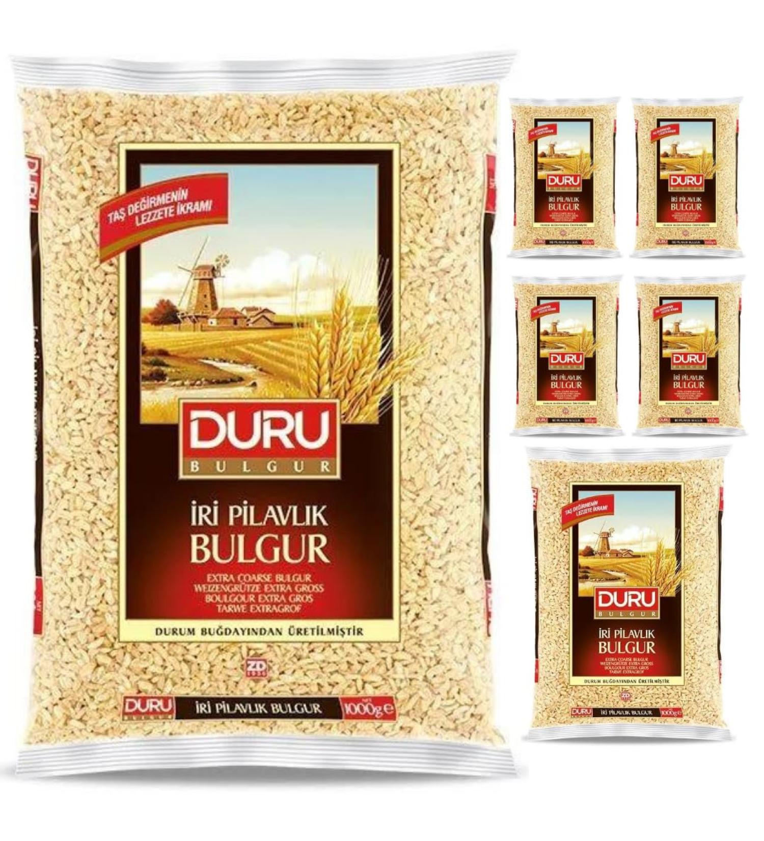 Duru Bulgur Extra Coarse 1000g - 6 Pack | Premium Turkish Grain for Healthy Cooking | International Shipping Available - Buy Online on GoSupps.com