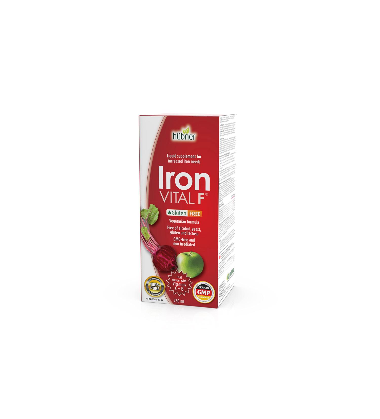 Hubner Iron Vital F 100% PURE Fruit flavour with Vitamin C+B Made in Germany (250ml) - Buy Online on GoSupps.com
