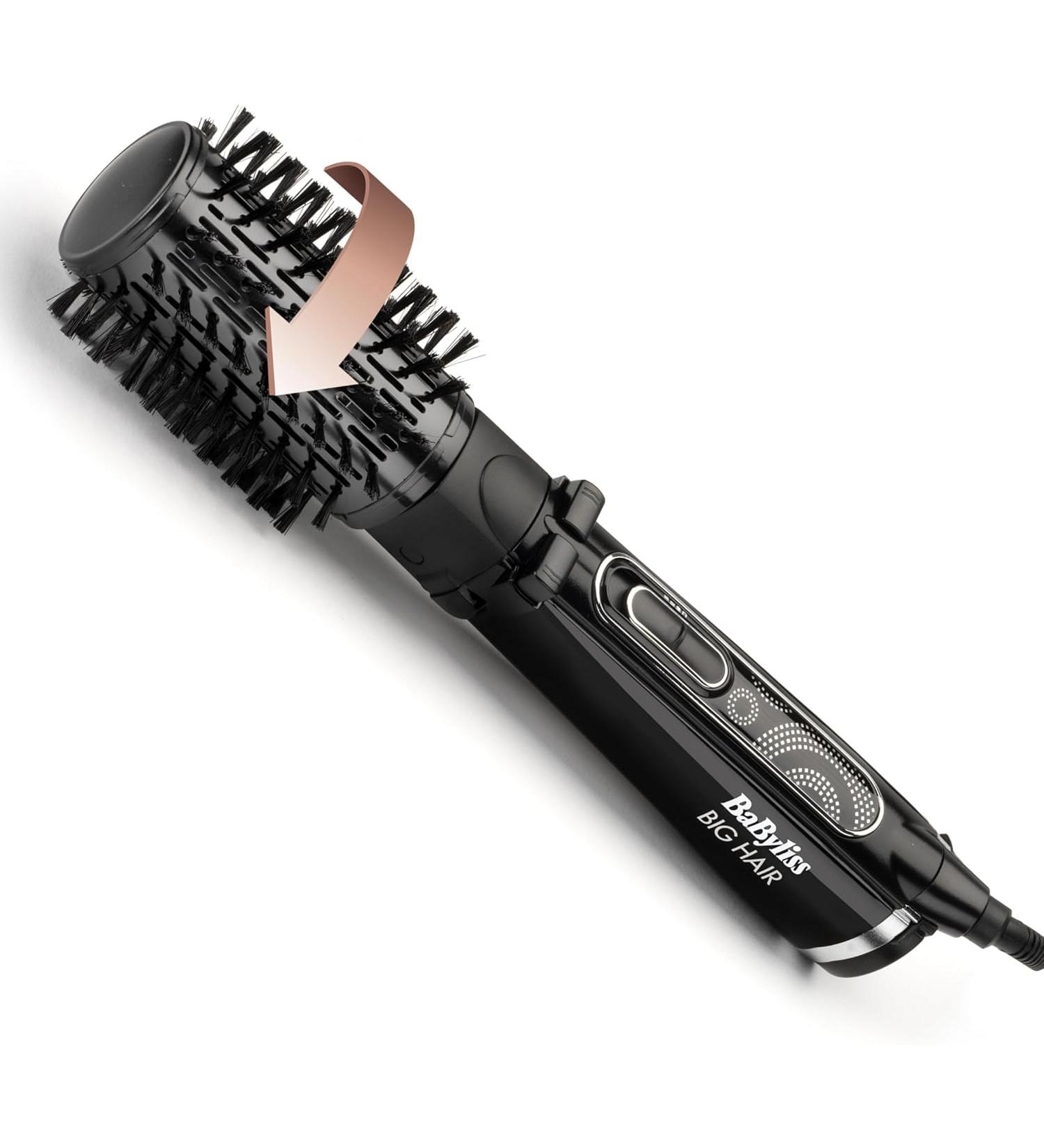 BaByliss Big Hair Rotating Hair Dryer Brush -  Dry and Style in One Step - 2 Speeds & Alternating Directions - 50mm Barrel - 700 watts - Ceramic - Black - Buy Online on GoSupps.com
