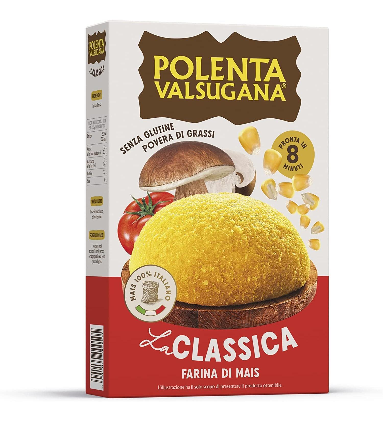 Buy 6x Valsugana Yellow Quick Polenta 375g - 100% Italian Corn Flour Gluten-Free Classic Taste Fast Cooking - Buy Online on GoSupps.com