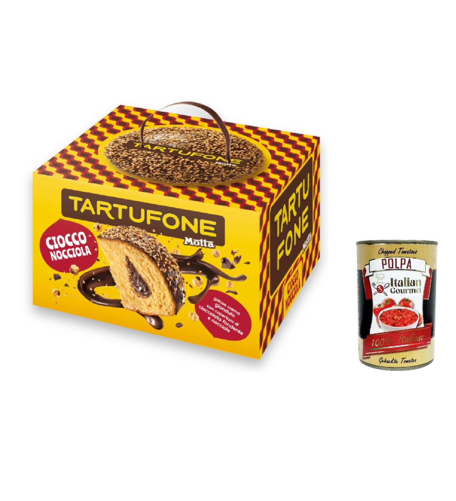  Italian Gourmet E.R. Motta Tartufone Ciocco Nocciola with hazelnut cream decorated with dark chocolate and chopped hazelnuts 650 g + Italian gourmet polpa 400 g - Buy Online on GoSupps.com