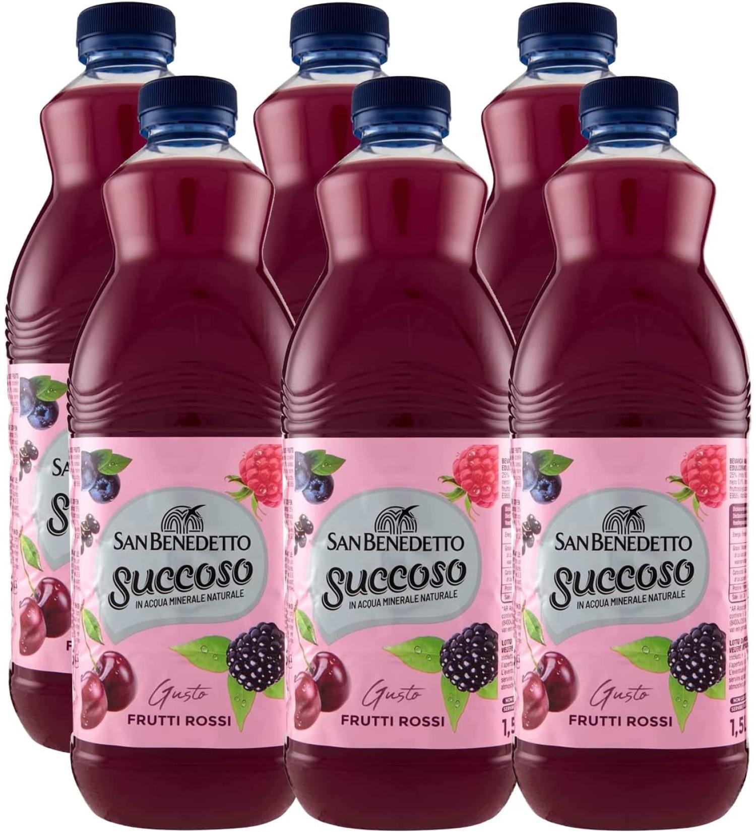 San Benedetto Juicy Lot of 12 bottles in PET of fruit juicy rouges 1.5 l of fruit juice - Buy Online on GoSupps.com