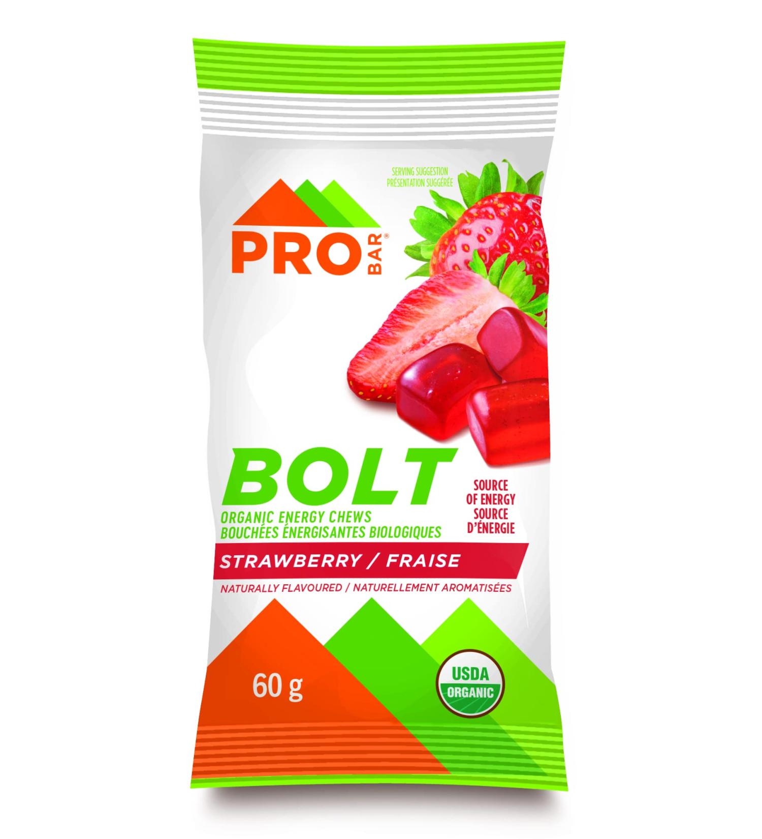 PROBAR - Bolt Organic Energy Chews Strawberry Non-GMO Gluten-Free USDA Certified Organic Healthy Natural Energy Fast Fuel Gummies (12 Count) - Buy Online on GoSupps.com