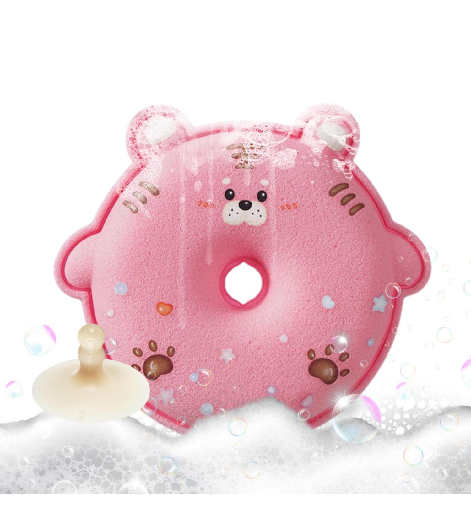 Xtauaguh Bath Shower Sponge Children's Bath Shower Scrubber Ball | Cute Appearance Scrubber Cleaning Tool for Bathroom Home Dormitory Travel and Hotel Pink - Buy Online on GoSupps.com