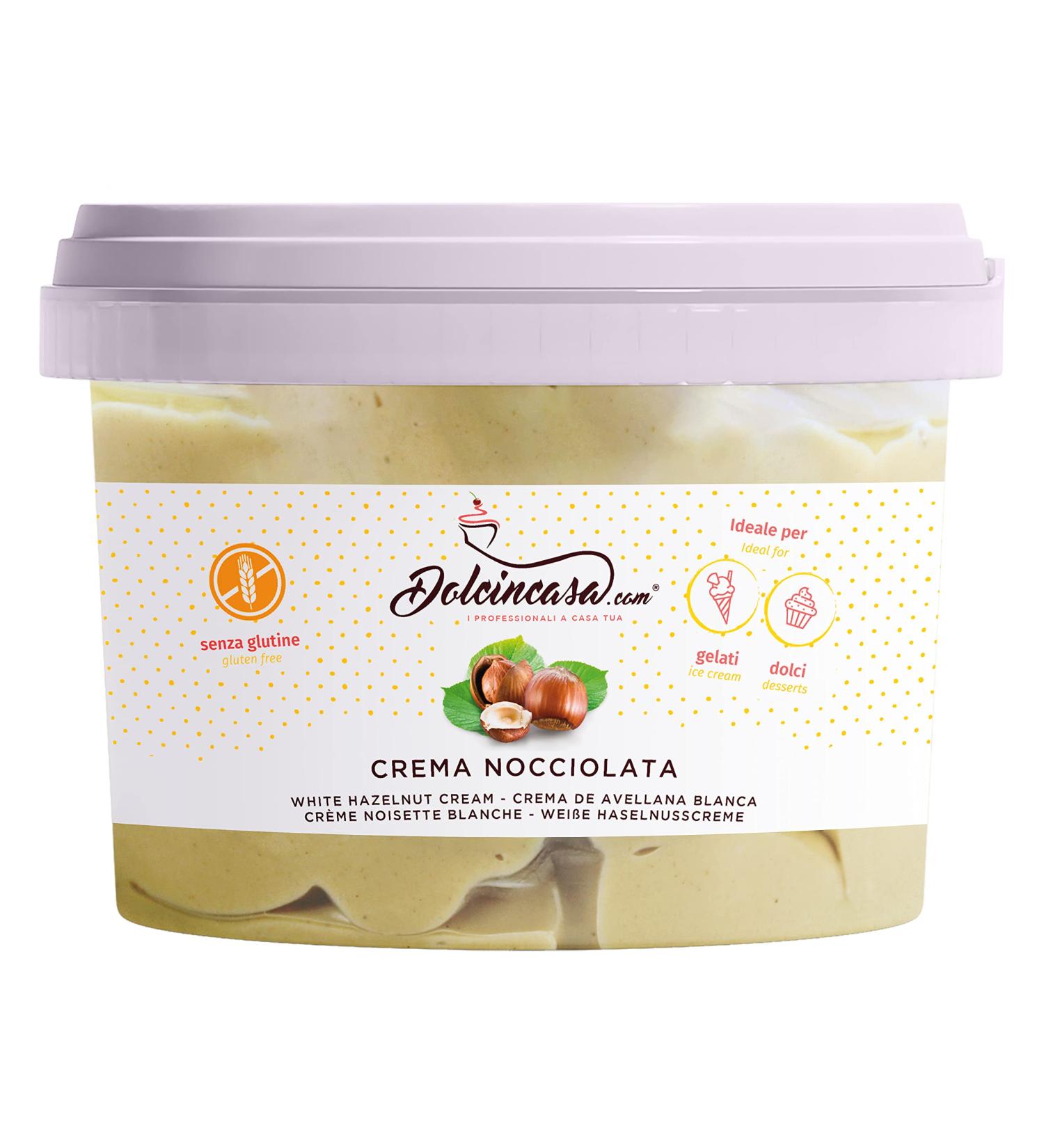 Hazelnut Cream Milk White Hazelnut 12% Spreadable and for Filling Cakes Croissant Dumplings Brioches Krapfen Swiss-roll and Pancakes. Gluten Free 500g - Buy Online on GoSupps.com