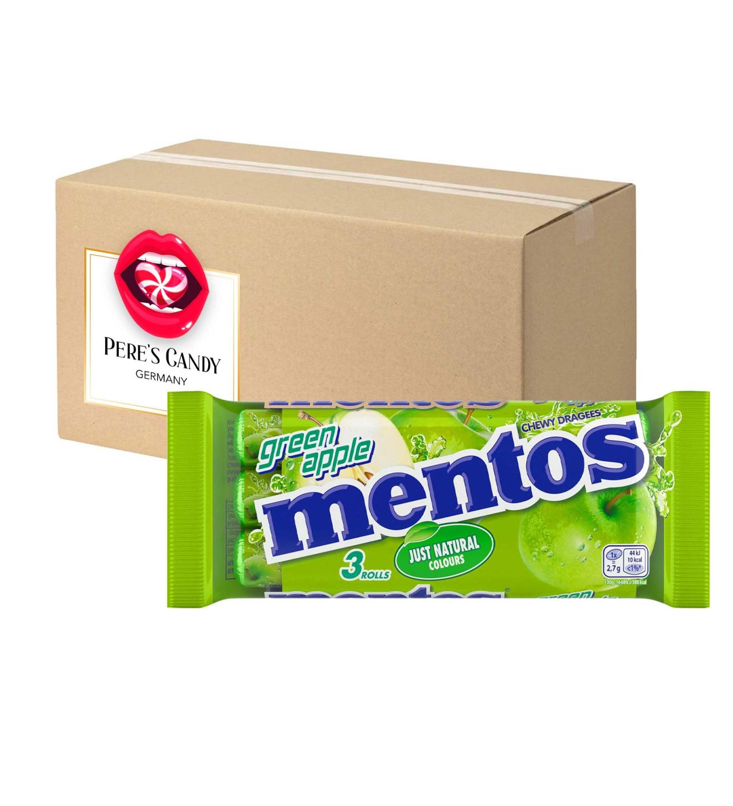 Mentos Apple Chewable Candy Multipack - 3 Rolls x 5 | Buy Internationally with Free Gift from Pere's Candy - Buy Online on GoSupps.com