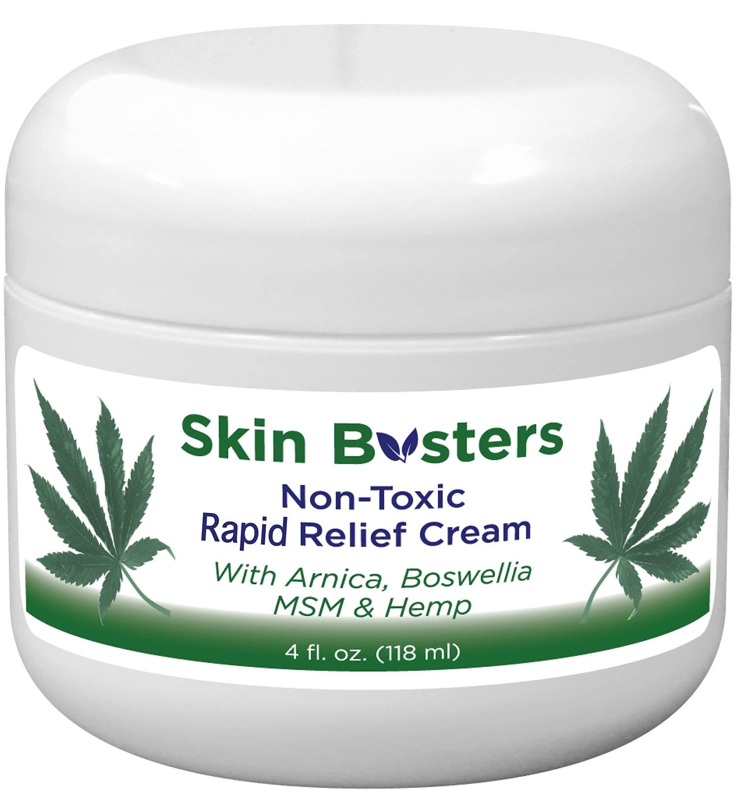 Skin Busters Recovery Arnica MSM Hemp Cream | Non-Toxic | 4 oz