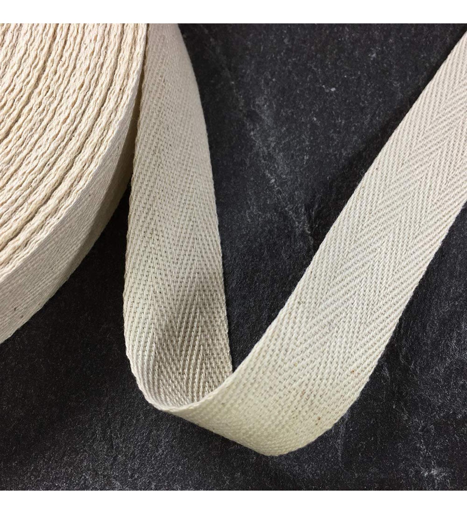 25mm (1) Herringbone Cotton Twill Tape Trim - 10 Yards, Natural Color - Buy Online on GoSupps.com