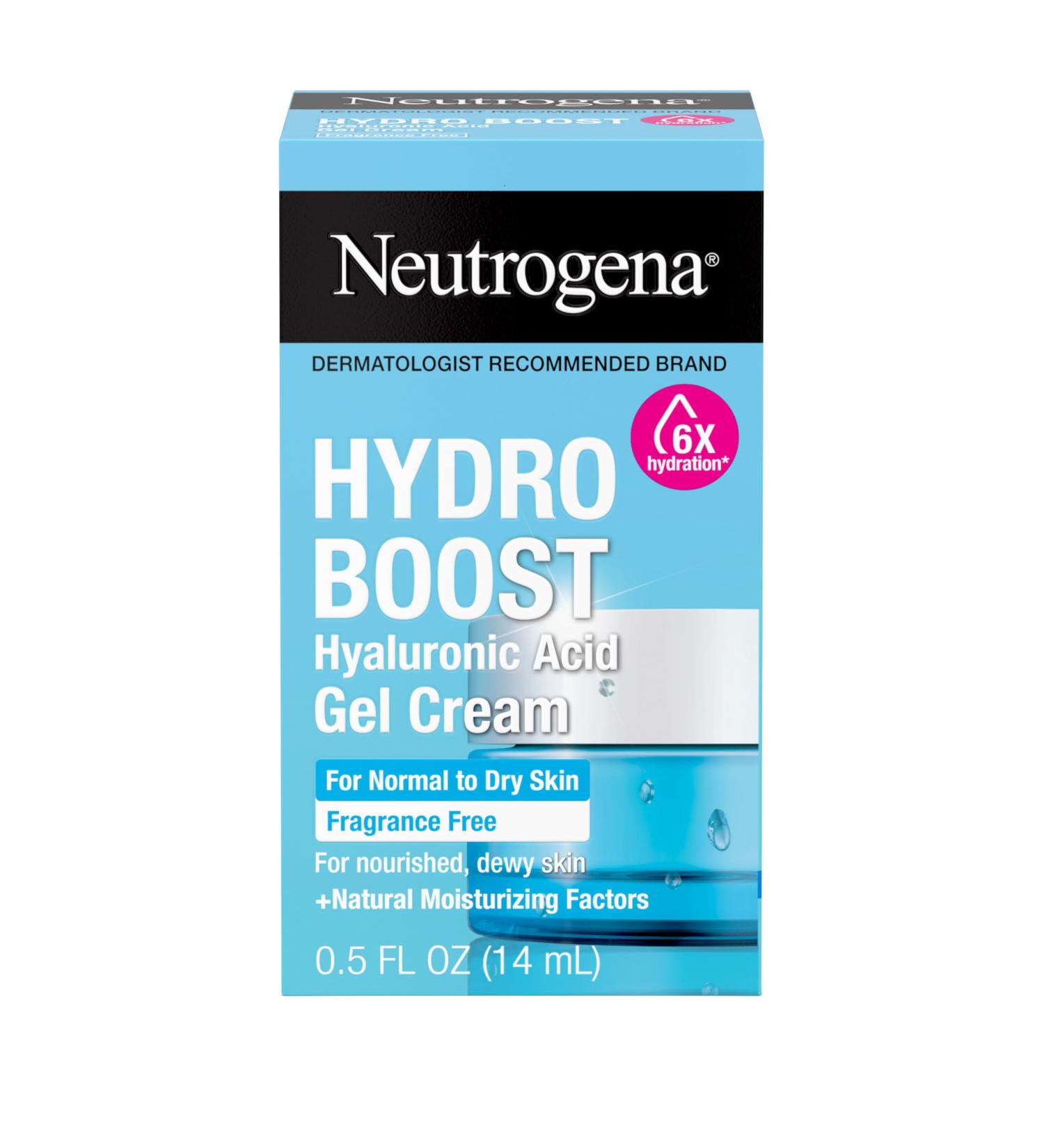 Neutrogena Hydro Boost Gel Cream Fragrance Free Hyaluronic Acid Facial Moisturizer for Normal to Dry Skin Lightweight Gel Moisturizer for Hydrated Nourished and Dewy Skin 0.5 fl. oz - Buy Online on GoSupps.com