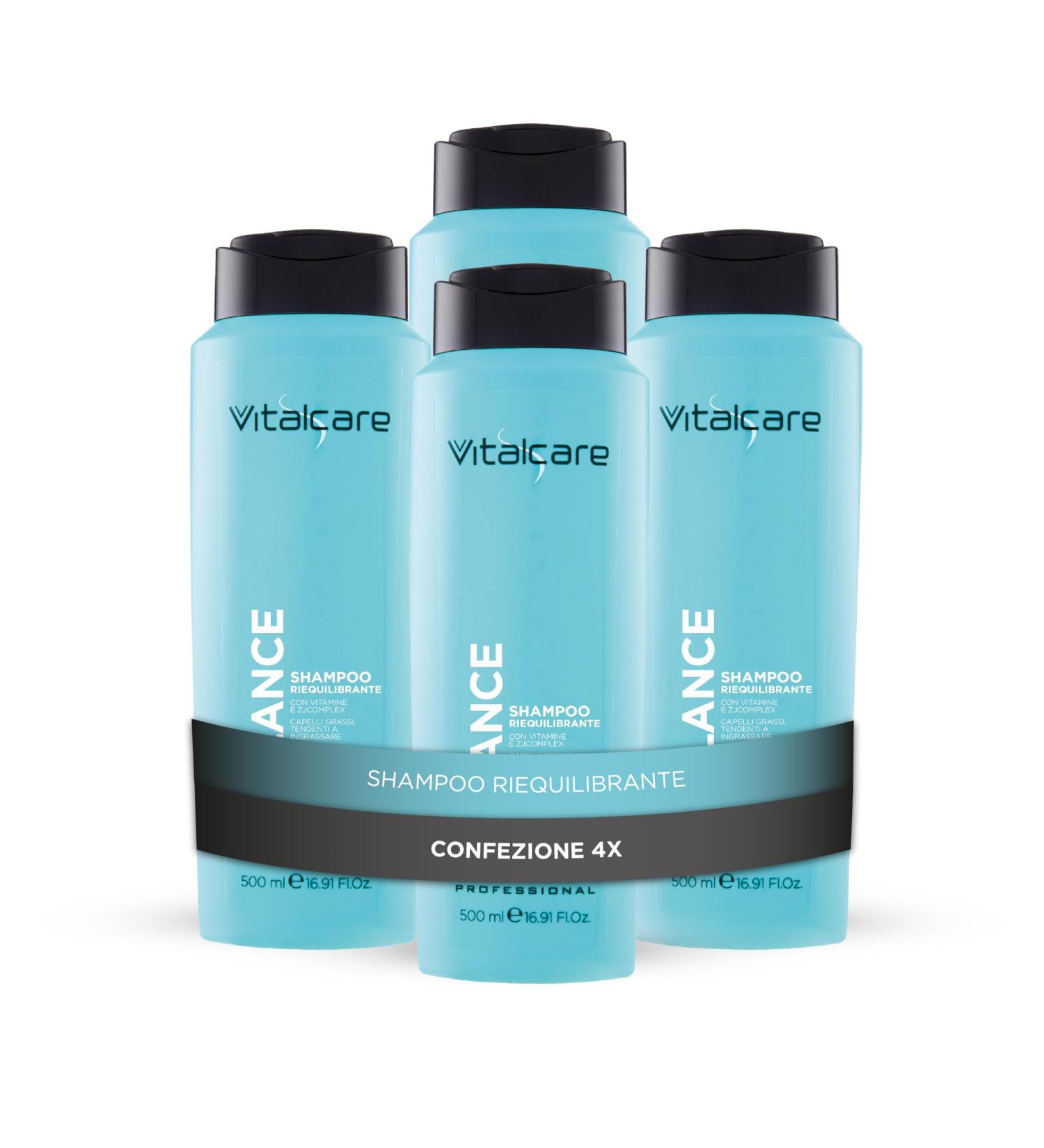  Vitalcare Vitalcare | Sebo Balance - Rebalancing Shampoo for oily or oily hair with vitamins and zjcomplex 4 x 500 ml - Buy Online on GoSupps.com
