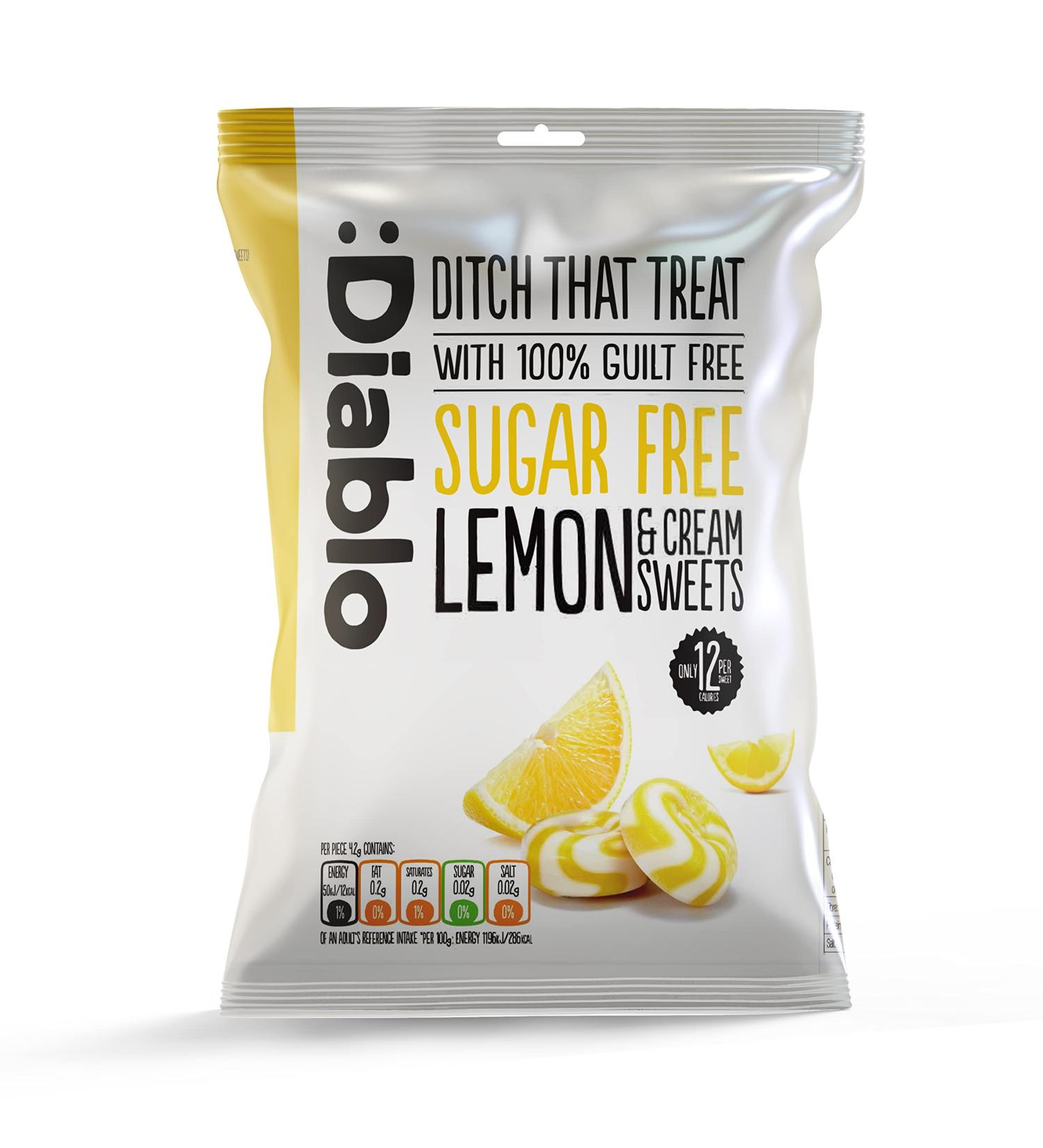 Diablo Sugar Free Lemon and Cream Sweets 75 g 1 - Buy Online on GoSupps.com