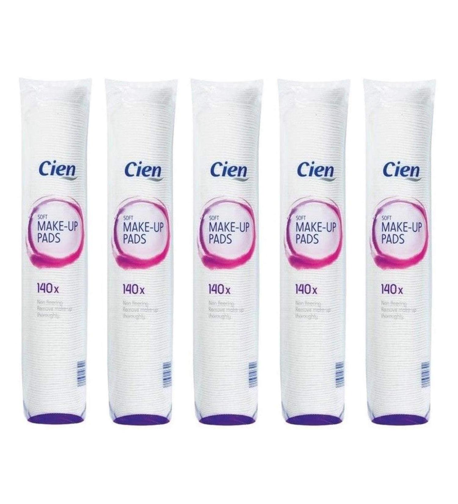 Cien Soft Make-up Removal Pads 140 | Pack of 5 | 700 Non-Fleecing Cotton & Polyester Pads - Buy Online on GoSupps.com