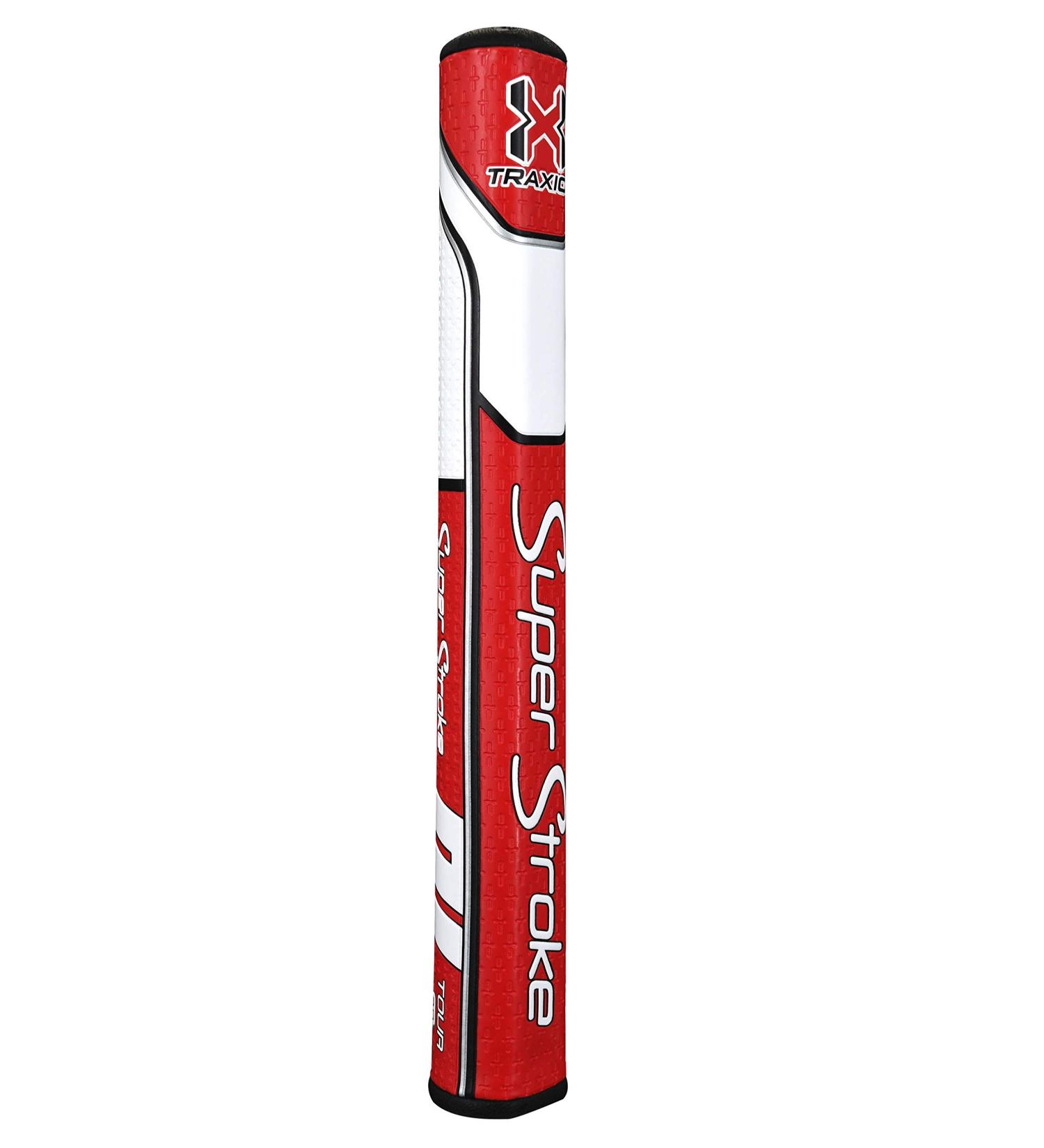 SuperStroke Traxion Tour Golf Putter Grip - Red/White Tour 2.0 | Advanced Surface Texture for Improved Feedback and Tack - Buy Online on GoSupps.com
