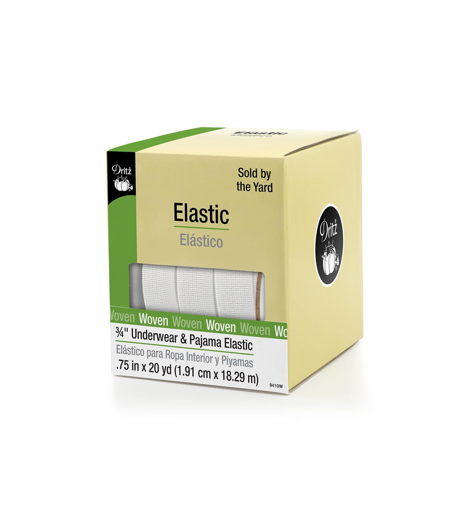 Dritz 9410W White Woven Elastic 3/4-Inch by 20-Yard for Underwear & Pajamas - Buy Online on GoSupps.com