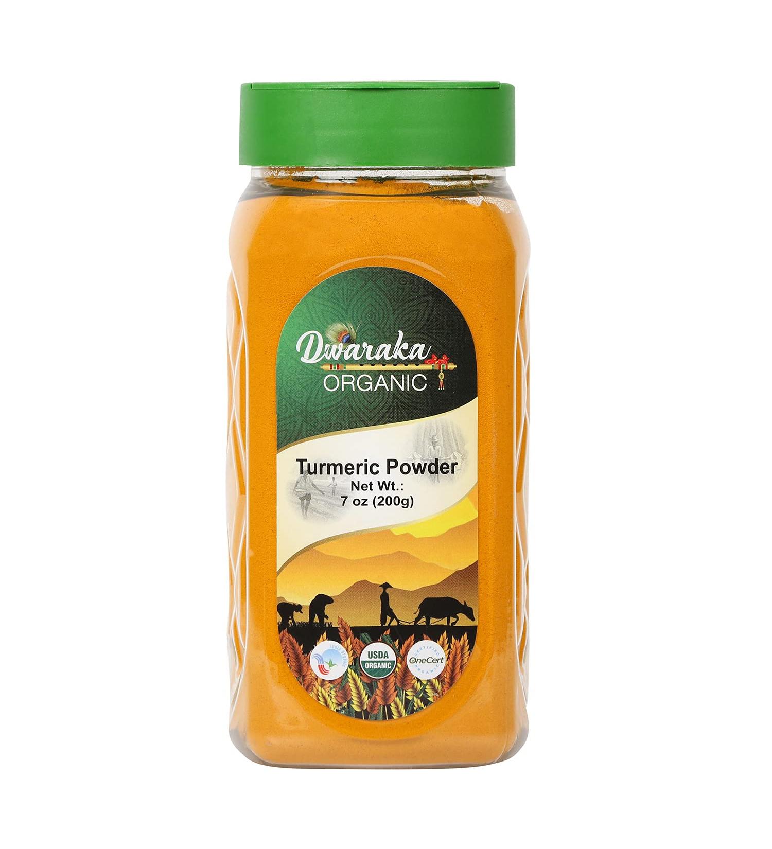 Dwaraka Organic Turmeric Powder 7oz - Non GMO, All-Natural, Healthy Option - Buy Online on GoSupps.com