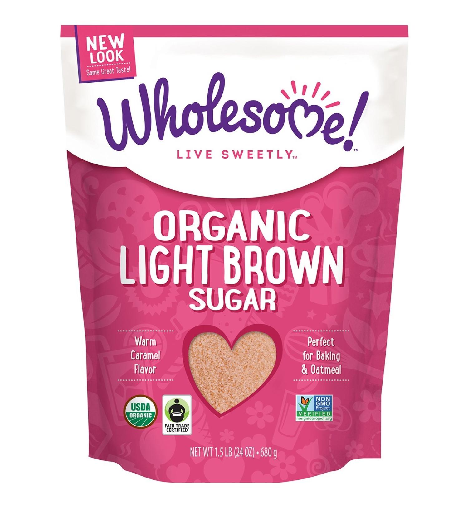 Wholesome Sweeteners Fair Trade Organic Light Brown Sugar 24-Ounce Pouches - Pack of 6 (1.5 Pound each) | Organic Brown Sugar Pack for Baking or Sweetening - Buy Online on GoSupps.com