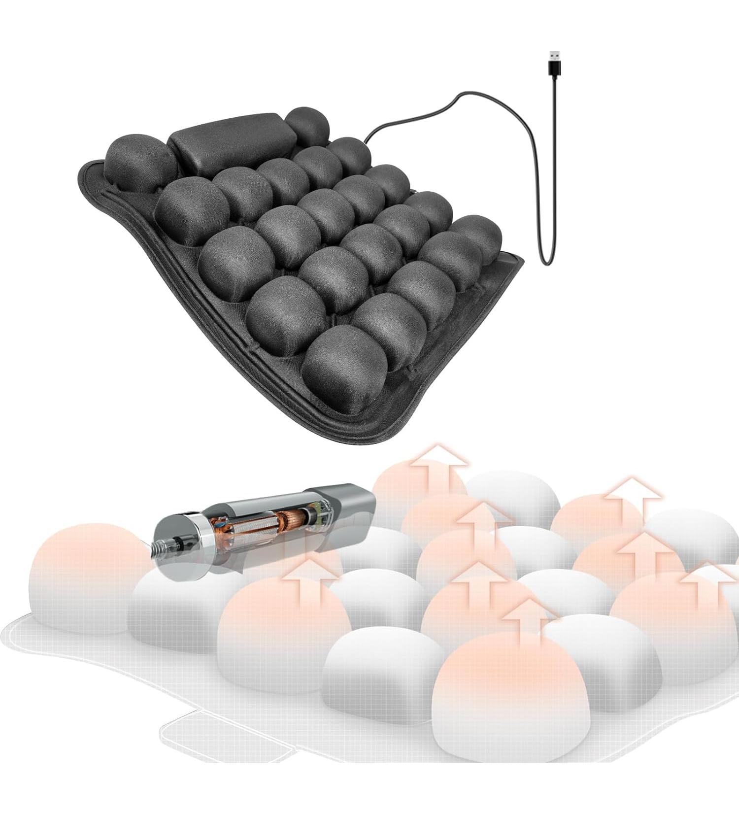 YUNYEUNG Electric Massage Wheelchair Cushions for Pressure Relief and Ulcer Prevention - Pain Relief Air Seat Cushion for Extended Sitting - Buy Online on GoSupps.com