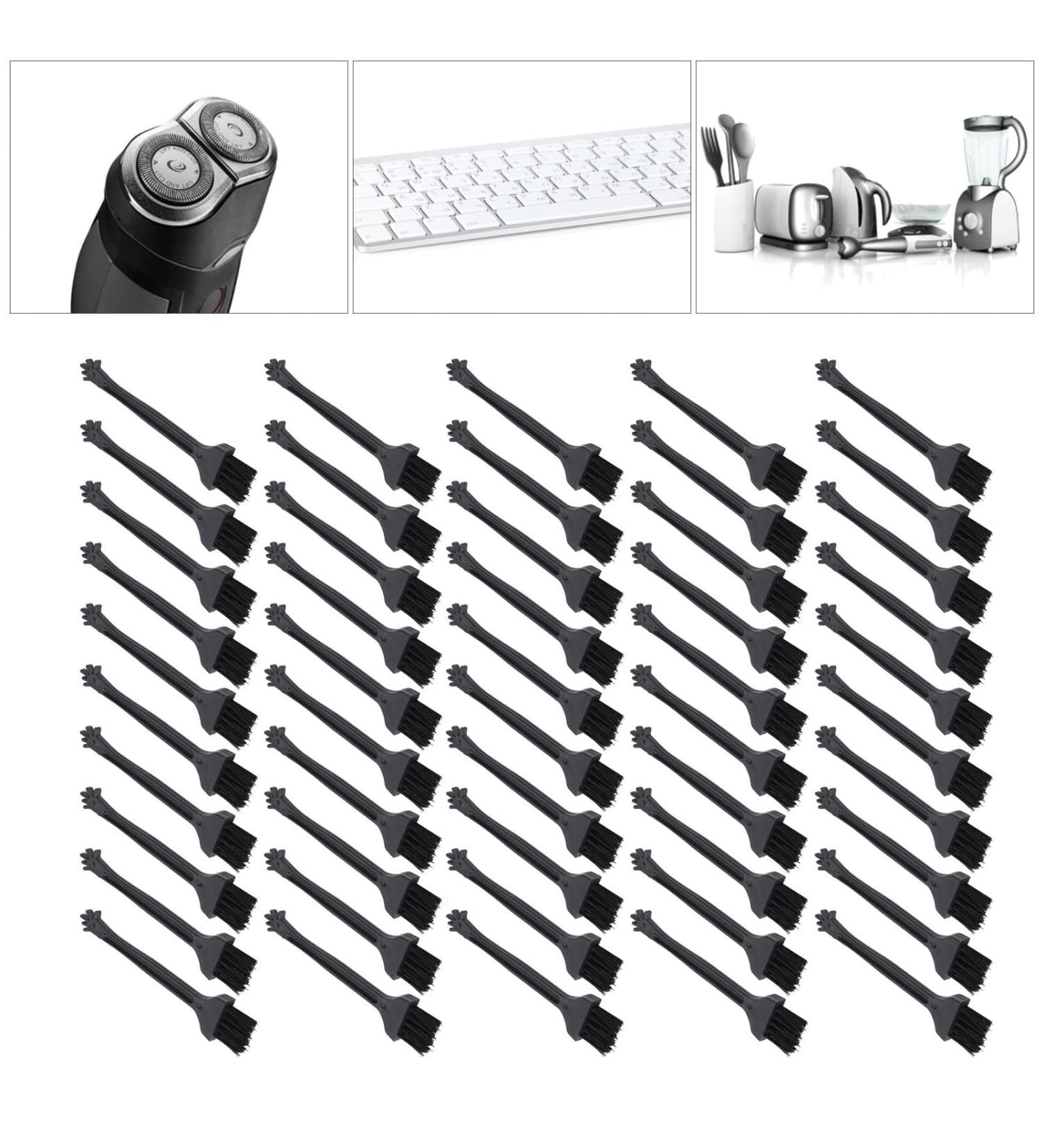 50-Pack One-Way Mini Cleaning Brushes with Nylon Bristles & PP Handles - Perfect for Razors Baby Bottles Keyboards & More - Black - Buy Online on GoSupps.com