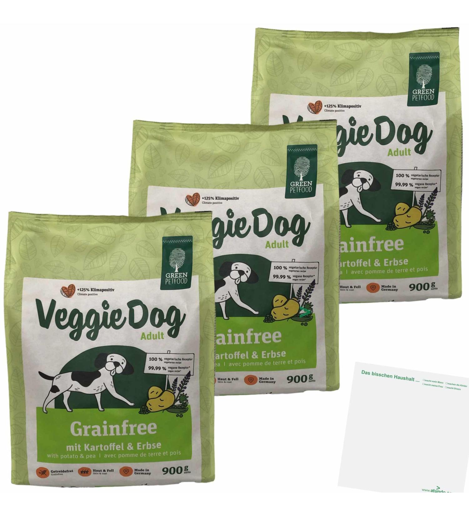 usy VeggieDog Grainfree Adult 3 x 900g Blocks with Potatoes and Peas - Buy Online on GoSupps.com