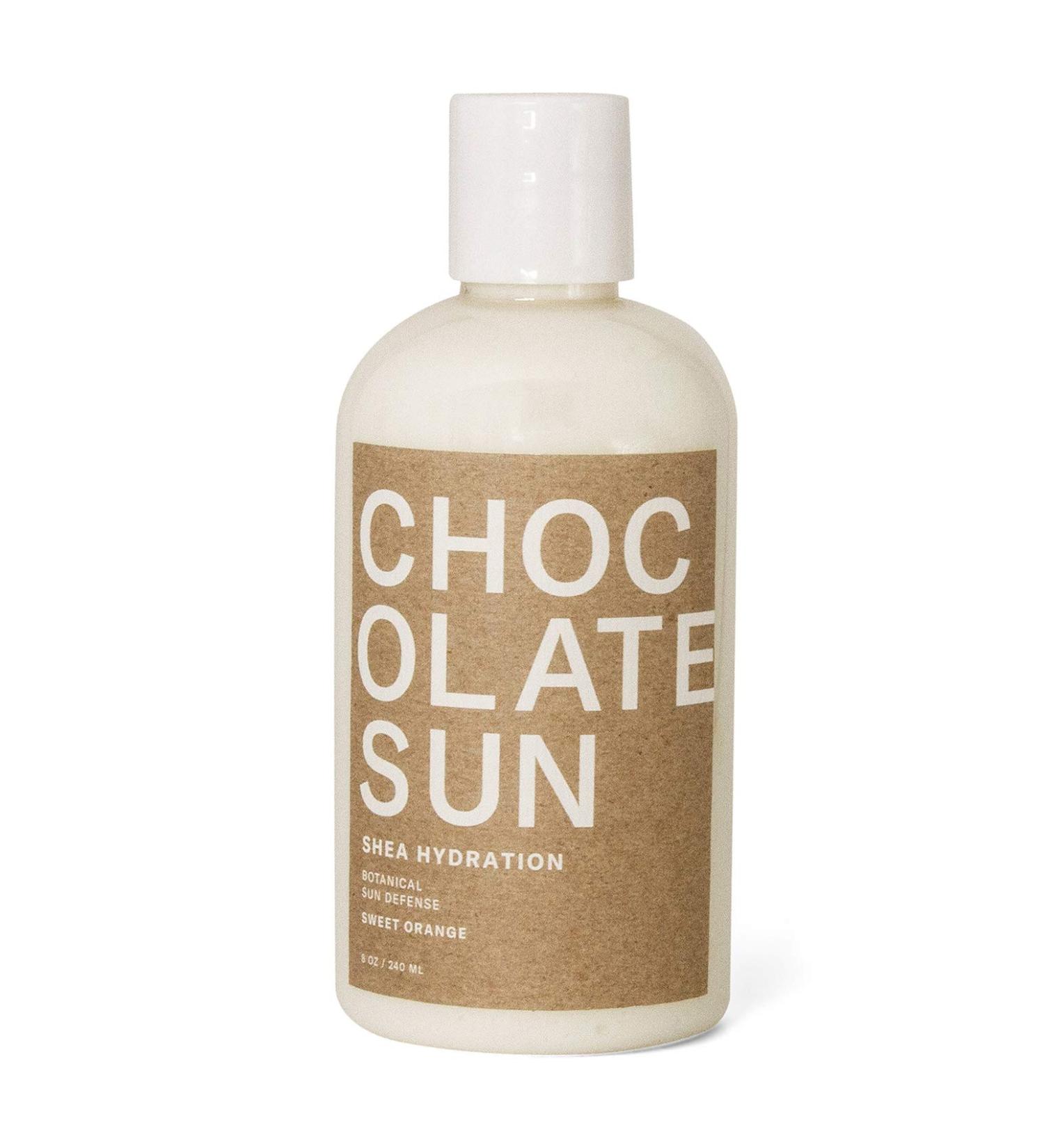 Chocolate Sun - Organic Shea Butter Botanical Sun Defense To Prolong Self Tan (8 oz) | Clean  Non-Toxic Sunless Tanning