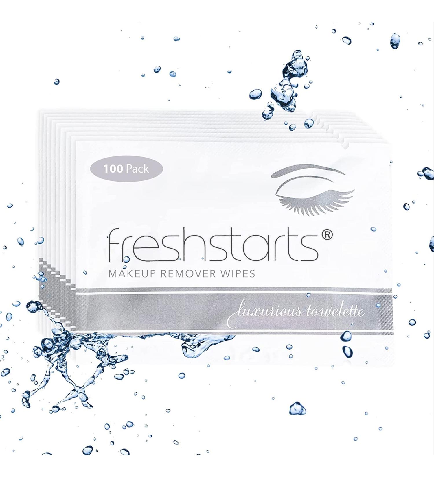 Freshstarts Individually Wrapped Makeup Remover Pads - Travel Essentials for Women, 100 Pack - Buy Online on GoSupps.com