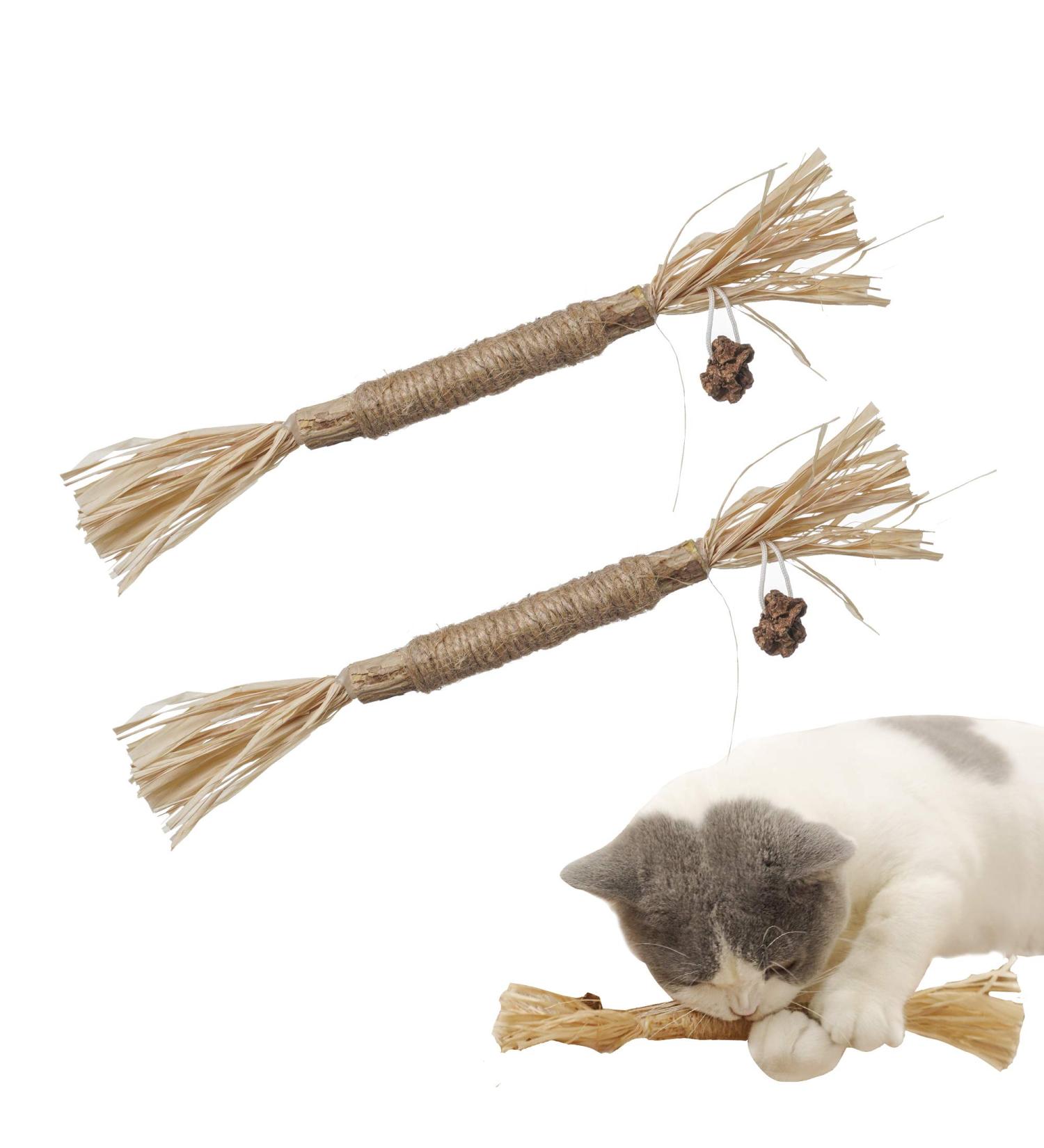 Catnip Chew Toy for Cats | Interactive Silvervine Stick for Kitten Teething | Teeth Cleaning Cat Toy - Buy Online on GoSupps.com