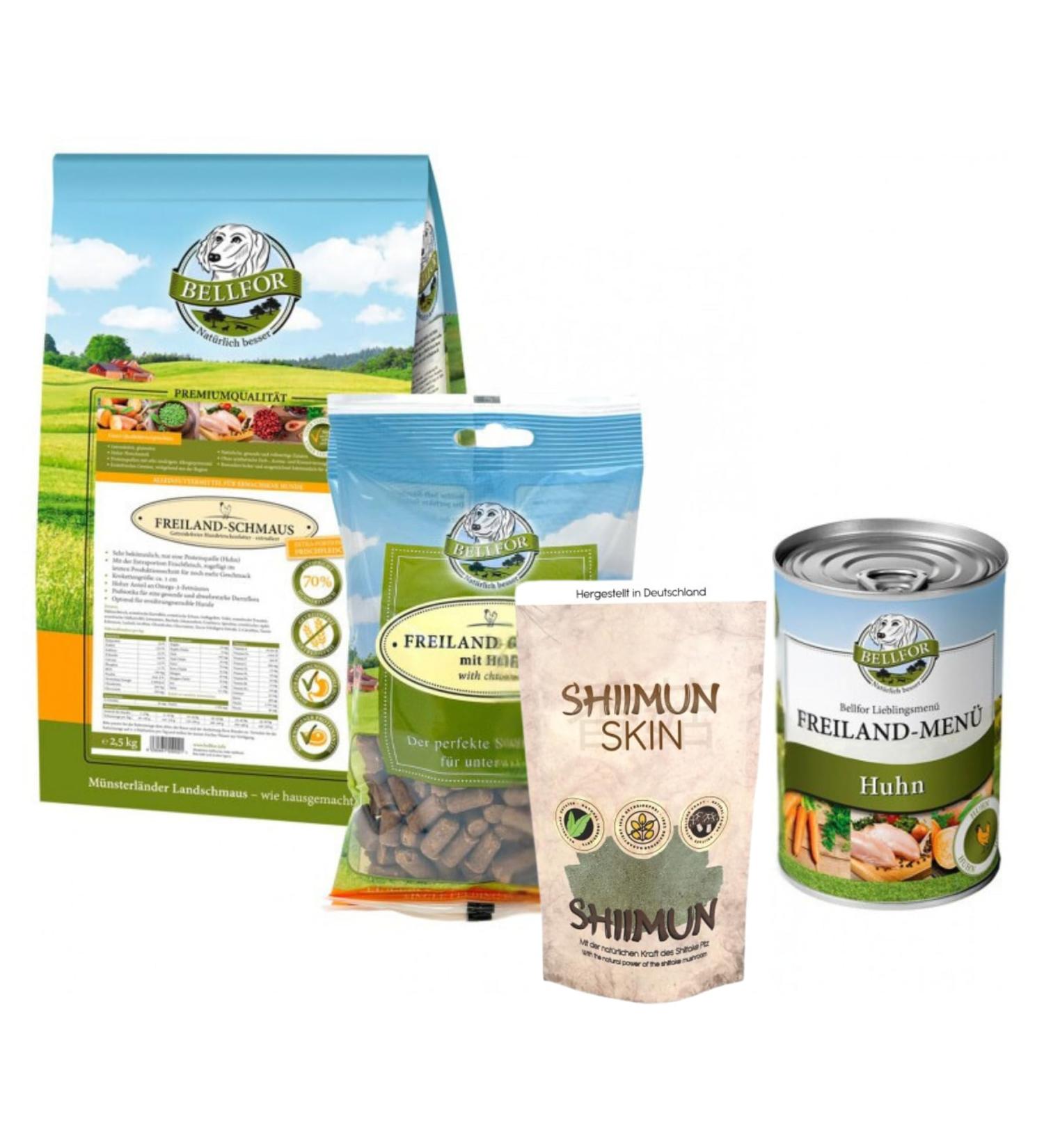 Bellfor Grain-free Poodle Food Kit 400 g and Dry Food with Chicken 2.5 kg and Soft Snacks 200 g with Food Additive for Skin and Coat Care 80 g - Buy Online on GoSupps.com