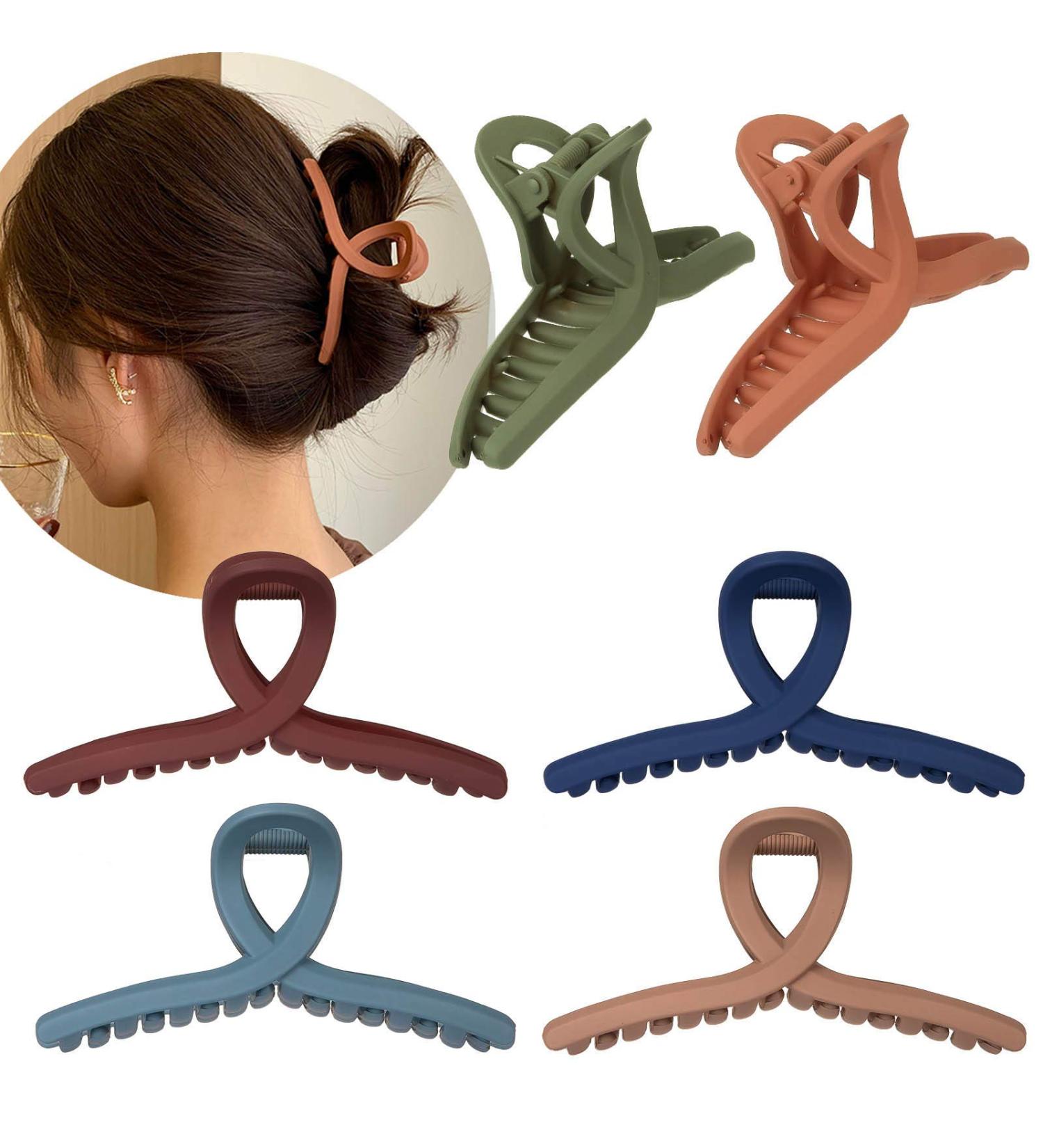 Whaline Matte Hair Claw Clips - 6 Color Strong Hold 4.3 Inch Butterfly Clamp for All Hair Types - Buy Online on GoSupps.com