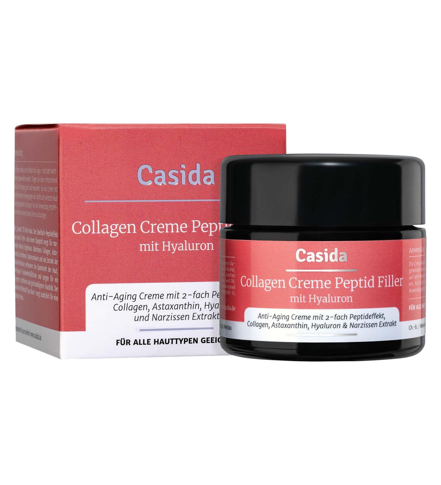 Casida - Collagen Peptide Filler Cream with Hyaluronic Acid - moisturizer with anti-aging peptide Hyaluronic Acid Syn-Ake and Hookah Extract - drugstore quality - 50ml - Buy Online on GoSupps.com